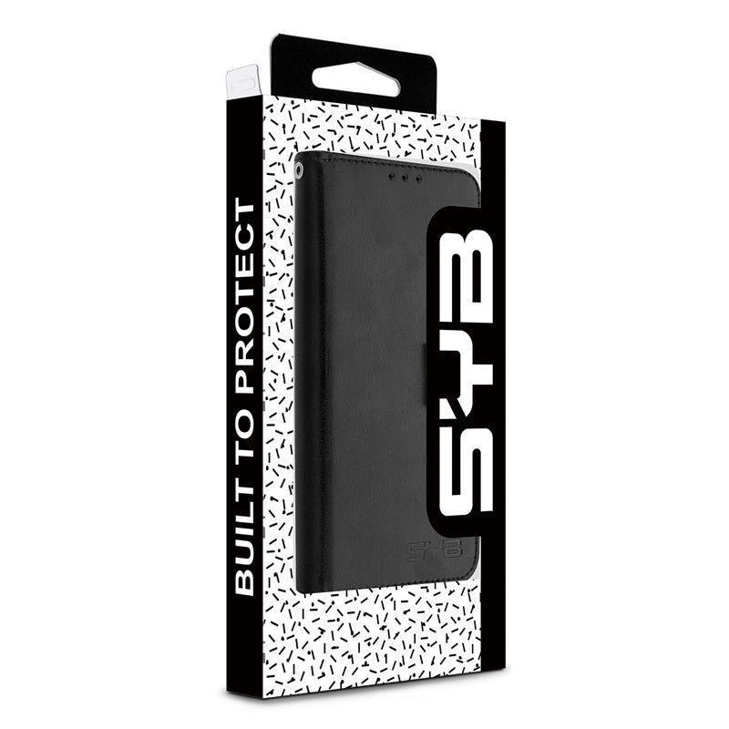 For Leather Wallet Folio Case with Credit Card Slots Pouch Cover for Apple iPhone 16 Plus - Black Case Cover Black