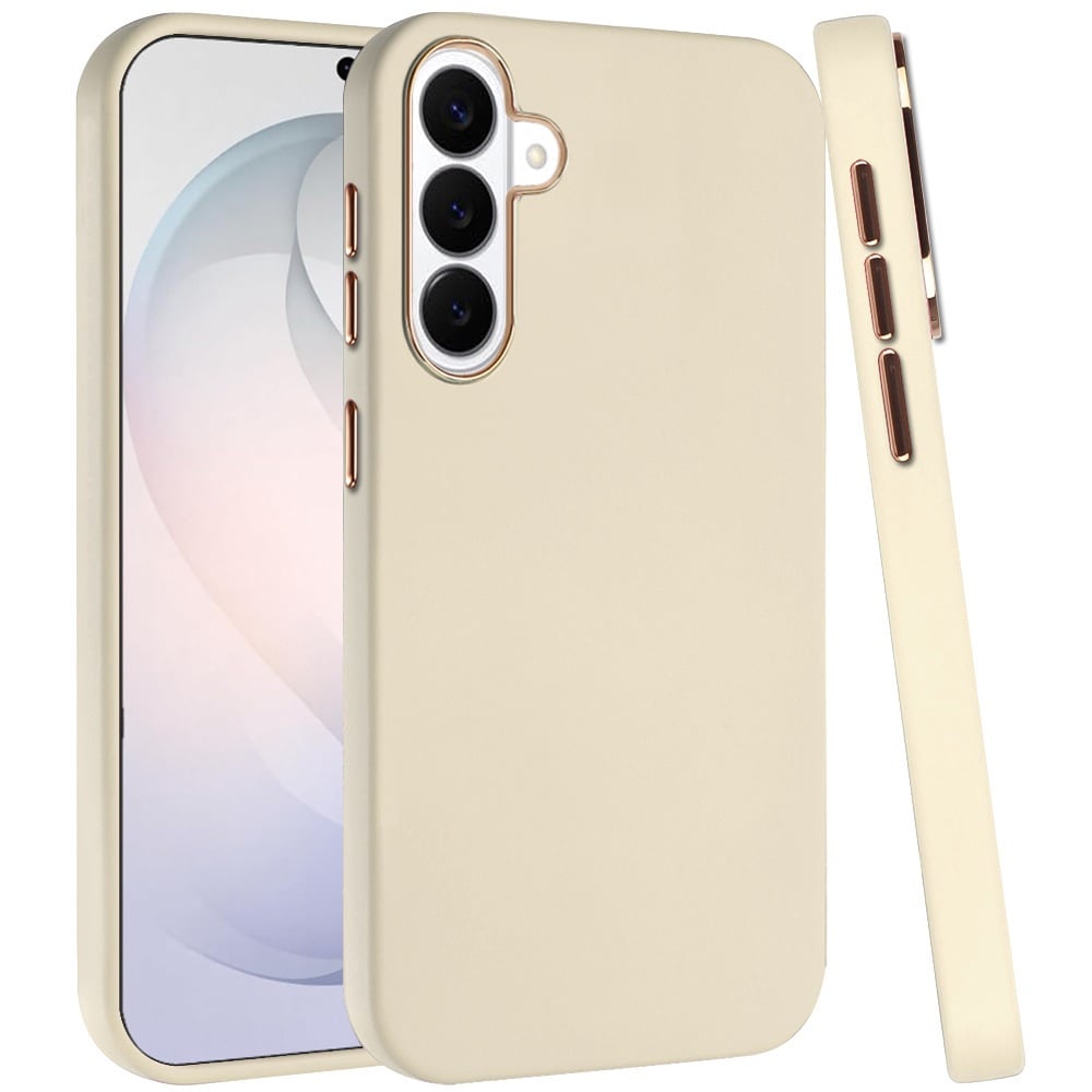 Phone Case for Samsung Galaxy S26 FE /S26 Fan Edition Hybrid Silicone TPU Rubber Chromed Edge TPU Bumper Reinforced Corners Shock Absorbing Protection Cover
