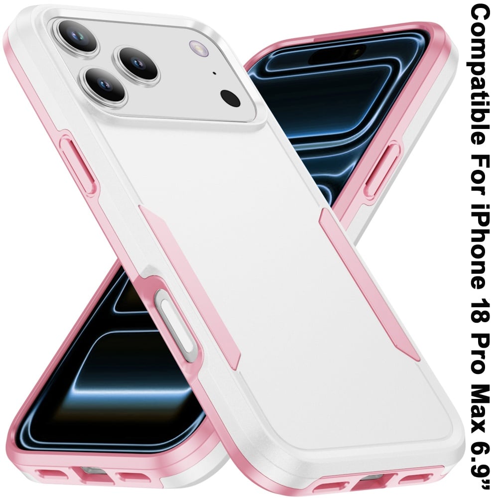 Phone Case for Apple iPhone 18 Pro Max Tough Hybrid Shockproof Rugged Dual Layer Durable Impact Resistant Drop Protection Heavy Duty Bumper Cover