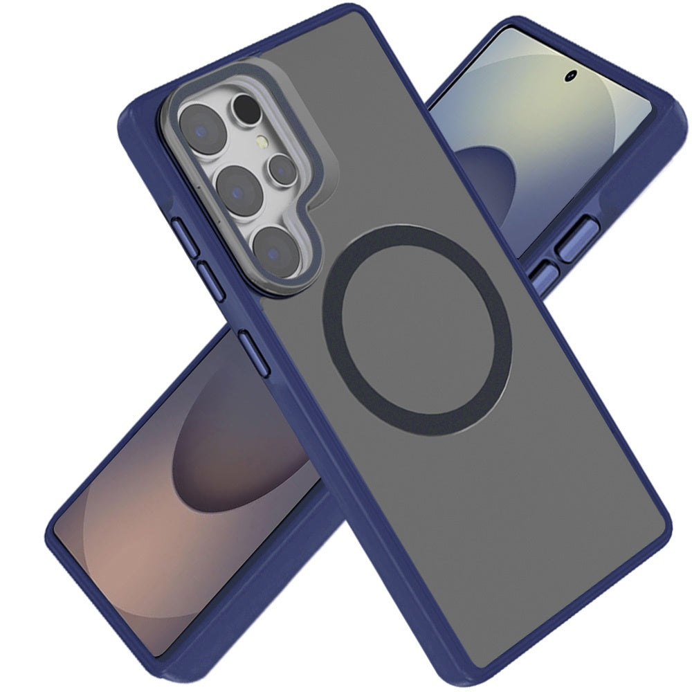 For Samsung Galaxy S26 Ultra Tough HQ Hybrid Case with Aluminum Frame Camera Stand, Compatible with MagSafe, Translucent Matte Shockproof Case Cover