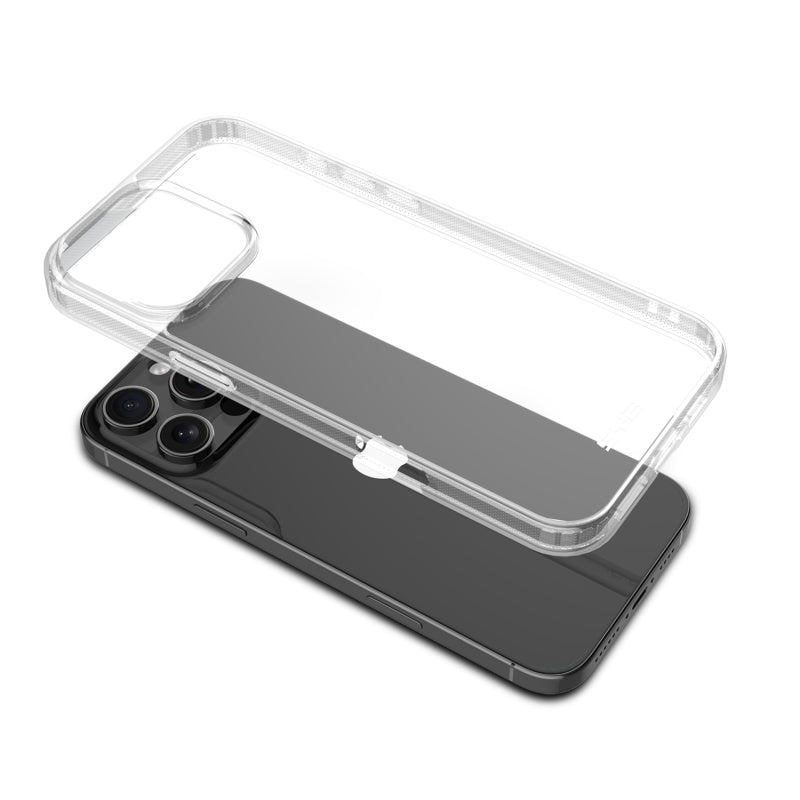 For Sturdy Case Gummy Rubber Hard Silicone TPU Slim Fit Cover for Apple iPhone 16 Pro - Highly Transparent Clear / Transparent Clear Case Cover Clear