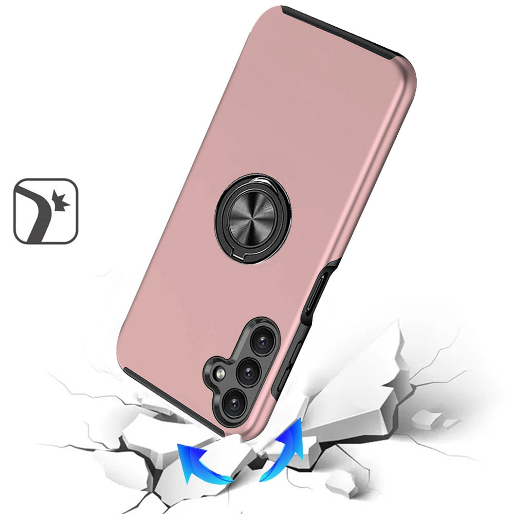 For Samsung Galaxy S25 Fan Edition /Galaxy S25 FE Hybrid 360 Degree Rotatable Metal Invisible Ring Stand Holder Slim Fit Magnetic Car Mount Shockproof Case Cover