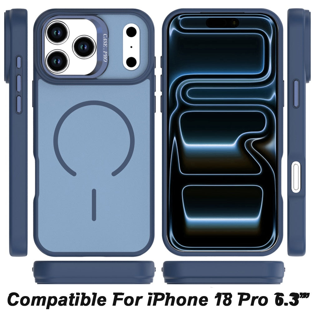 Phone Case for Apple iPhone 18 Pro/ 17 Pro Premium Matte Magnetic Camera Stand Hybrid Shockproof Rugged Protective Anti Scratch Durable Grip Metal Buttons Cover