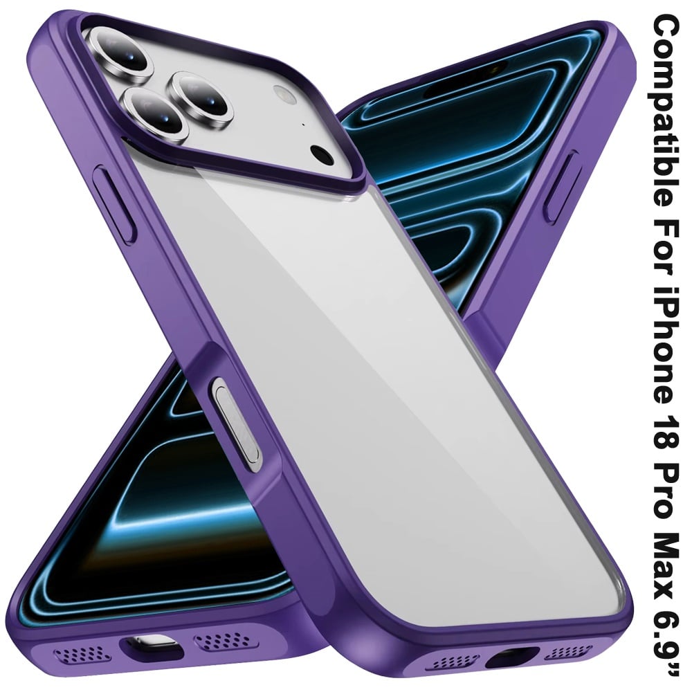 Phone Case for Apple iPhone 18 Pro Max Transparent Thick 2.0mm Hybrid Shockproof Rubber TPU Protective Slim Fit Grip Durable Clear HQ Design Cover