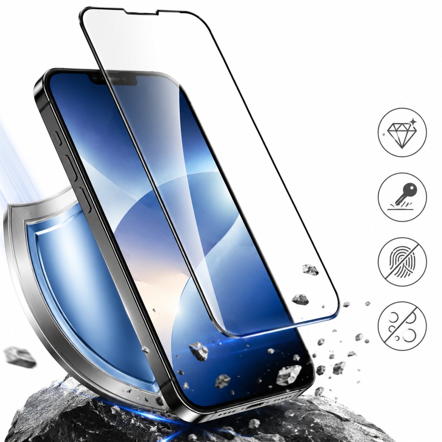 Screen Protector for Samsung Galaxy Z Flip 8 Tempered Glass Screen Protector Transparent Black Edge 9H Hardness Bubble Free Fingerprint Easy to Install Black
