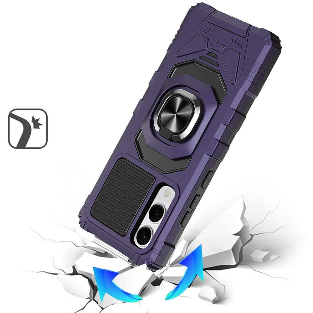 For Samsung Galaxy S25 EDGE Hybrid Dual Layer with 360° Rotate Magnetic Ring Stand Holder Kickstand TPU Rugged PC Shockproof Case Cover