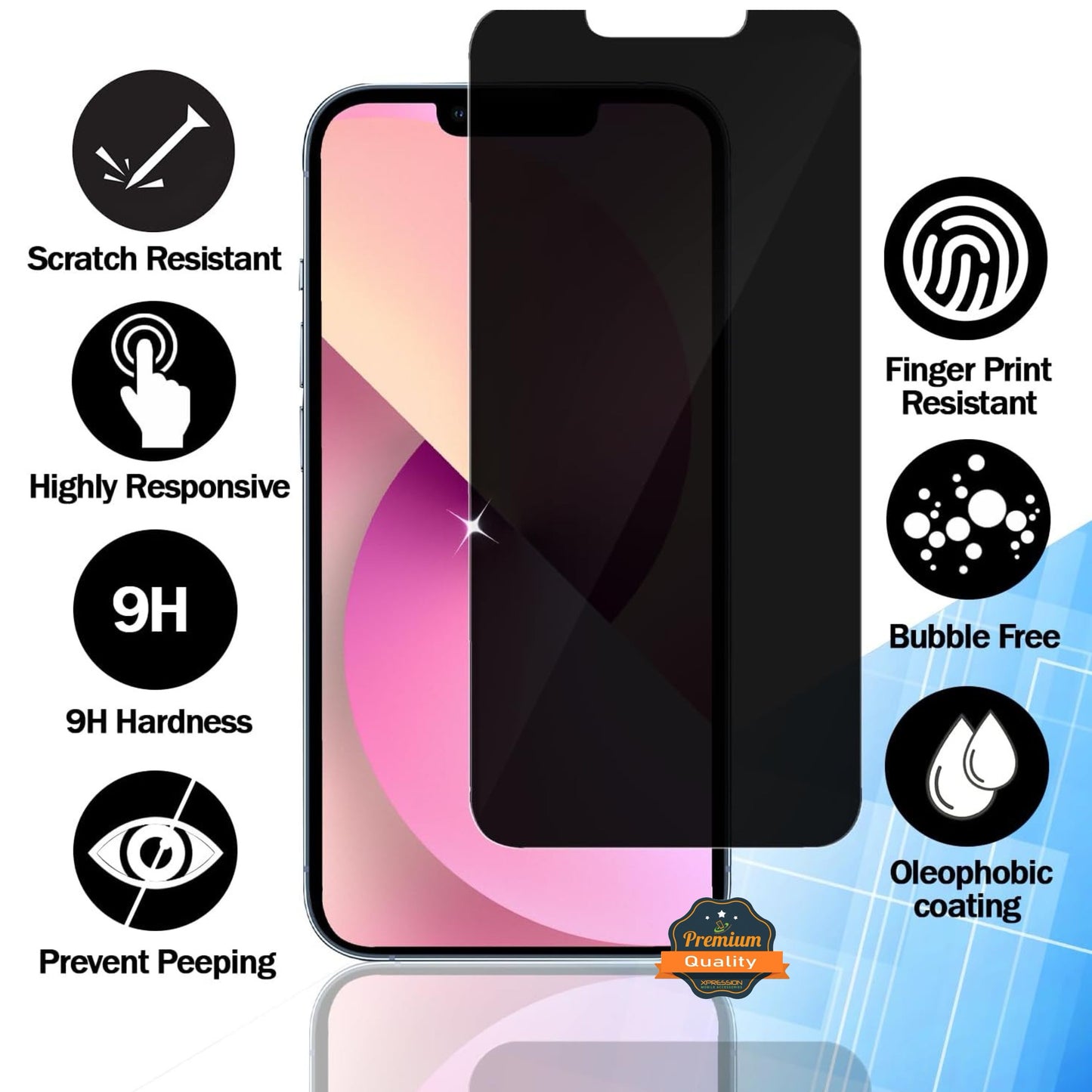 Screen Protector for Samsung Galaxy Z Fold 8 Tempered Glass Screen Protector Privacy Anti-Spy Anti Peeping 9H, Black Screen Guard Easy to Install Black