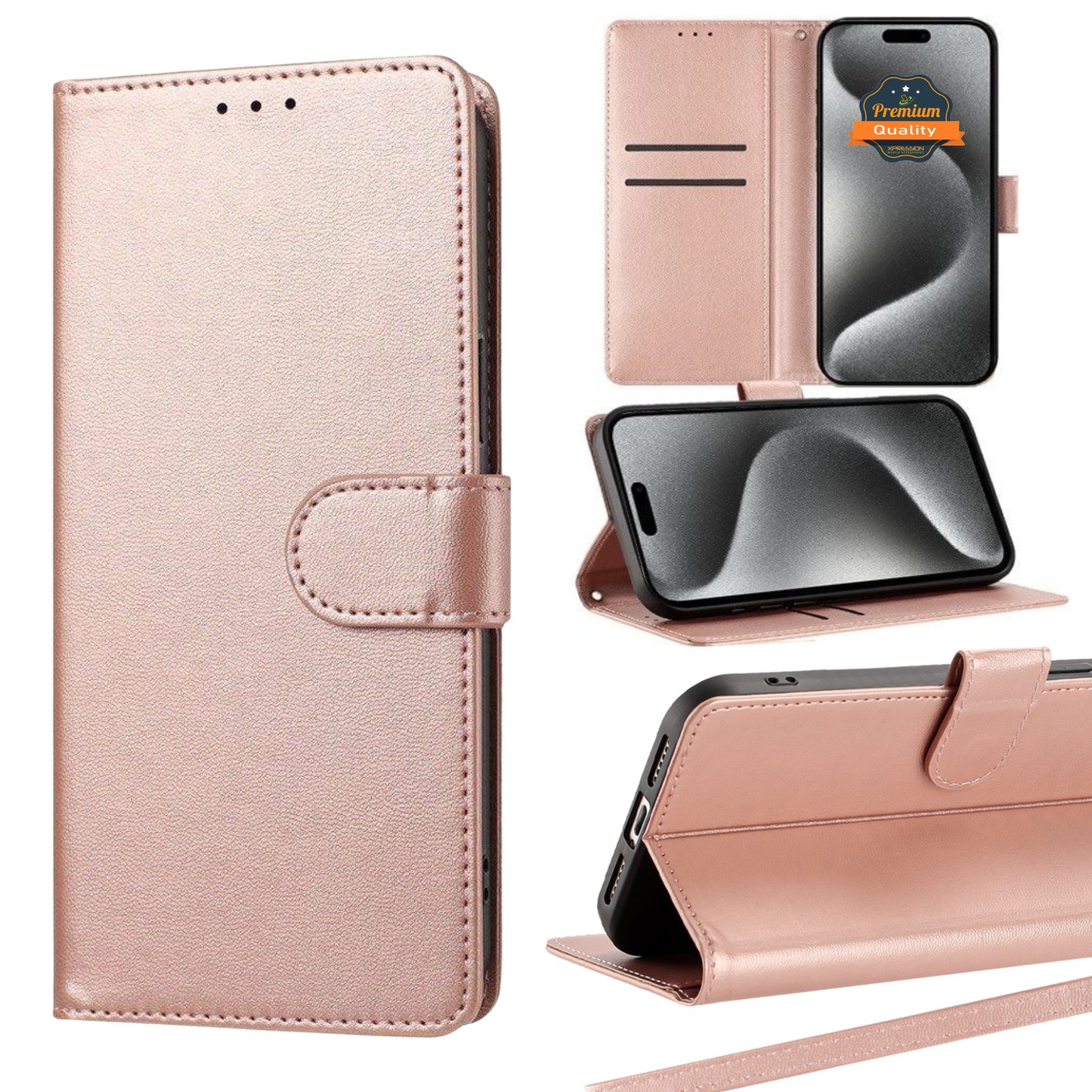 Phone Case for Apple iPhone 11 Leather Wallet Folio Credit Card Holder with Magnetic Closure Wrist Strap Classic Flip Design Storage Slots Cover