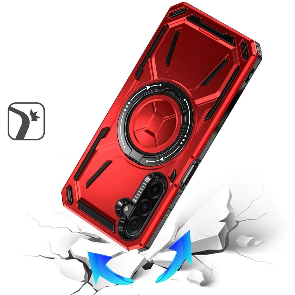 For Samsung Galaxy A17 5G Hybrid Magnetic Ring and 360° Rotational Kickstand with MagSafe Compatible, Military Grade Drop Protection Case Cover