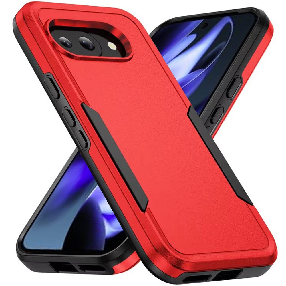For Google Pixel 9A Heavy Duty Shockproof Dual Layer Drop Protection Tough Hybrid Rugged Rubber Armor Defend Case Cover Black