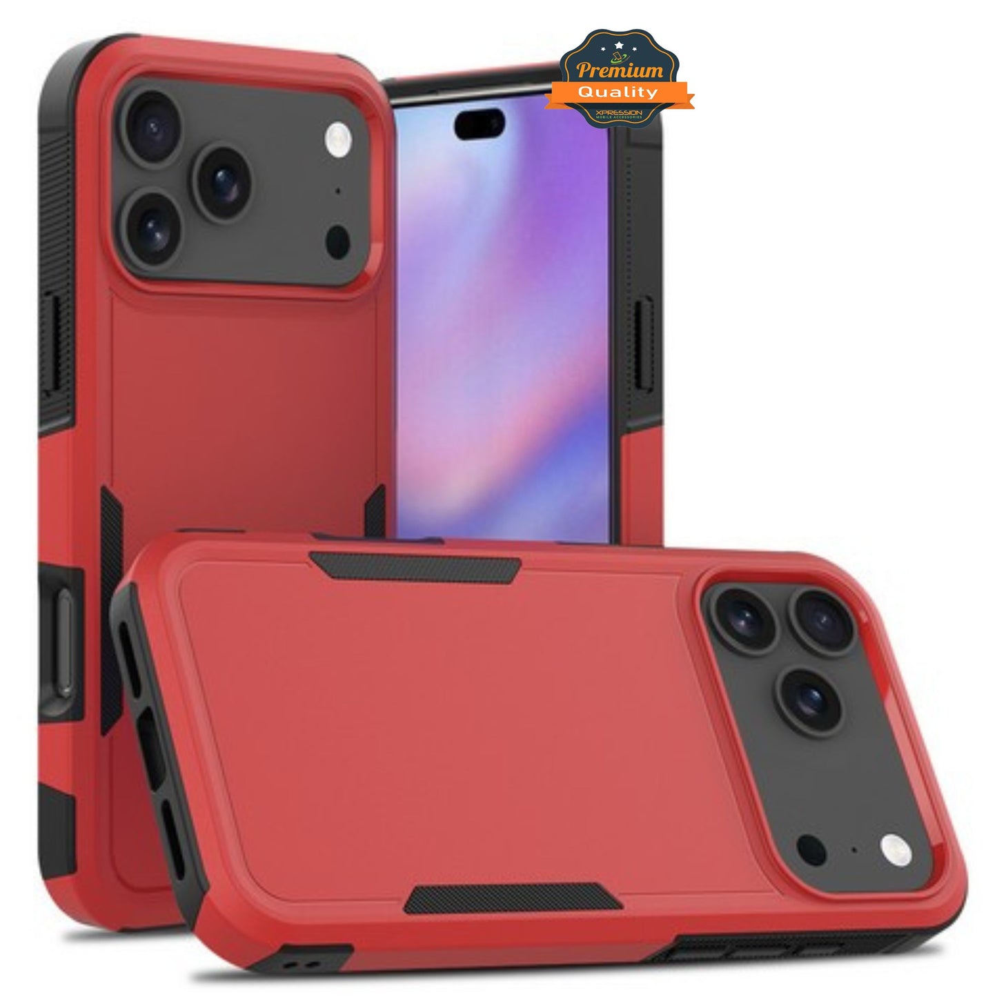 For Apple iPhone 17 Pro Rugged Heavy-Duty Dual Layer Military-Grade, Rubber TPU Defender, Hybrid Shockproof Case Cover