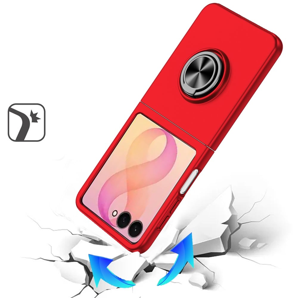 Phone Case for Samsung Galaxy Z Flip 8 Invisible Ring Stand Shockproof Anti Slip Durable Grip Protective Hybrid Slim Fit Magnetic Car Mount Holder Cover