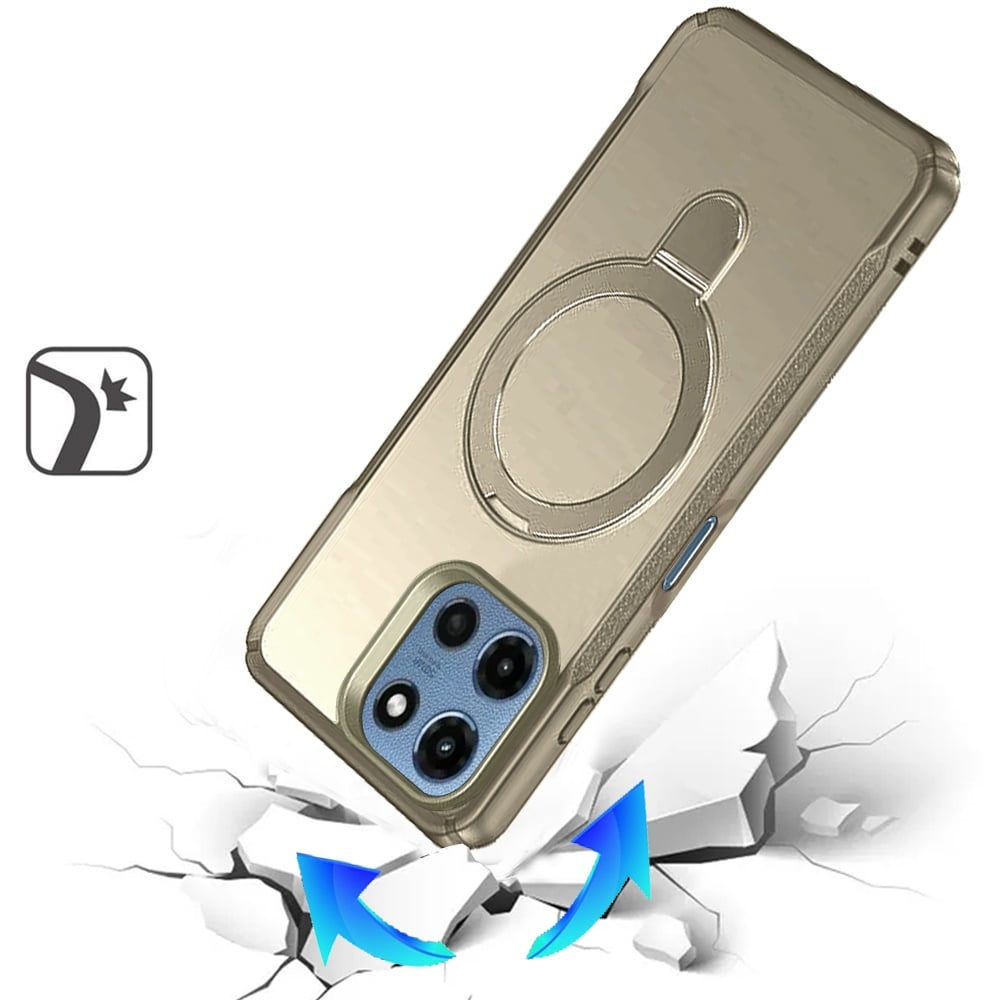 For Motorola Moto G 5G 2026/2025 Matte Finish Magnetic Ring Hybrid Protective Invisible Kickstand Magsafe Compatible Case Cover Cosmic Orange