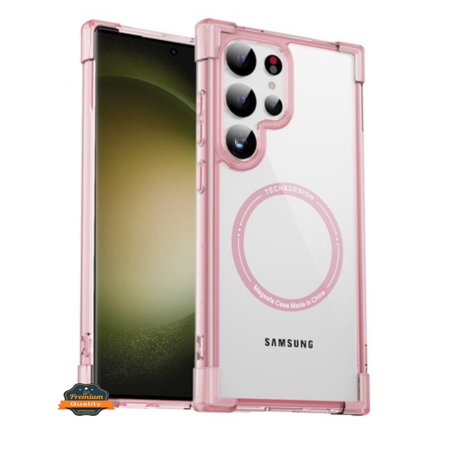 For Samsung Galaxy S25 /S24 Slim Fit Hybrid Case Clear Corner Bumper MagSafe Compatible, Hard TPU Rubber Shockproof Case Cover