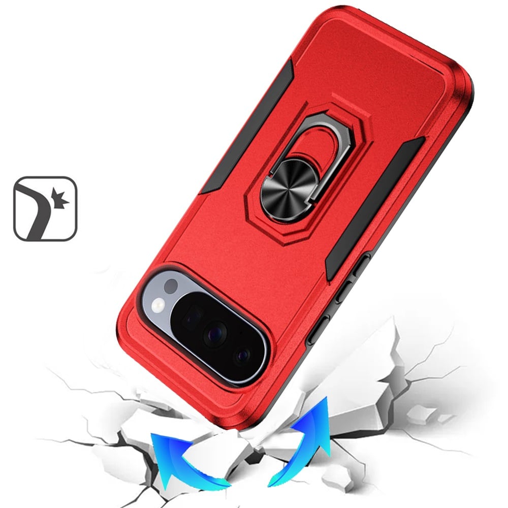 Phone Case for Google Pixel 11 Pro XL Tough Hybrid Ring Stand Shockproof Rugged Grip Impact Resistant Hybrid Kickstand Heavy Duty Durable Cover