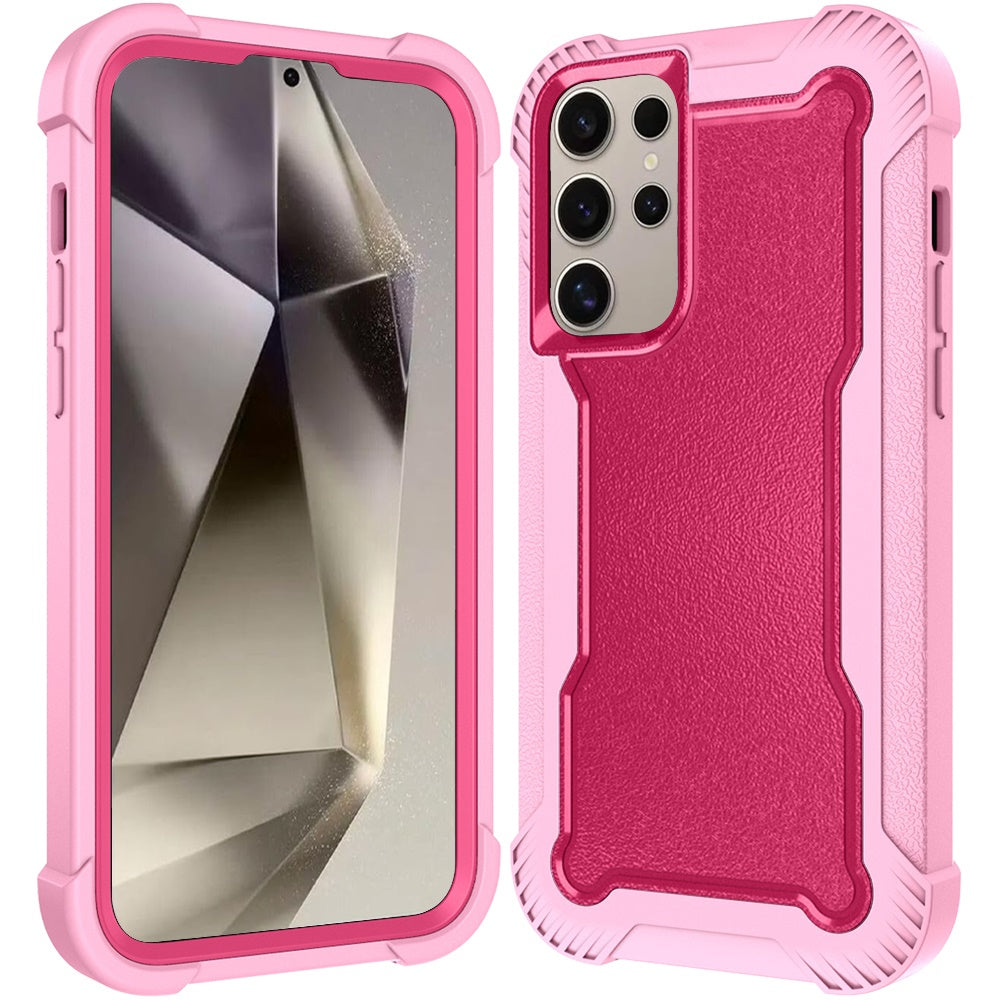 For Samsung Galaxy S25 /S24 Tough Hybrid Case - Shockproof 3-in-1 Armor Full-Body Protection PC + TPU Rubber Bumper Frame Case Cover