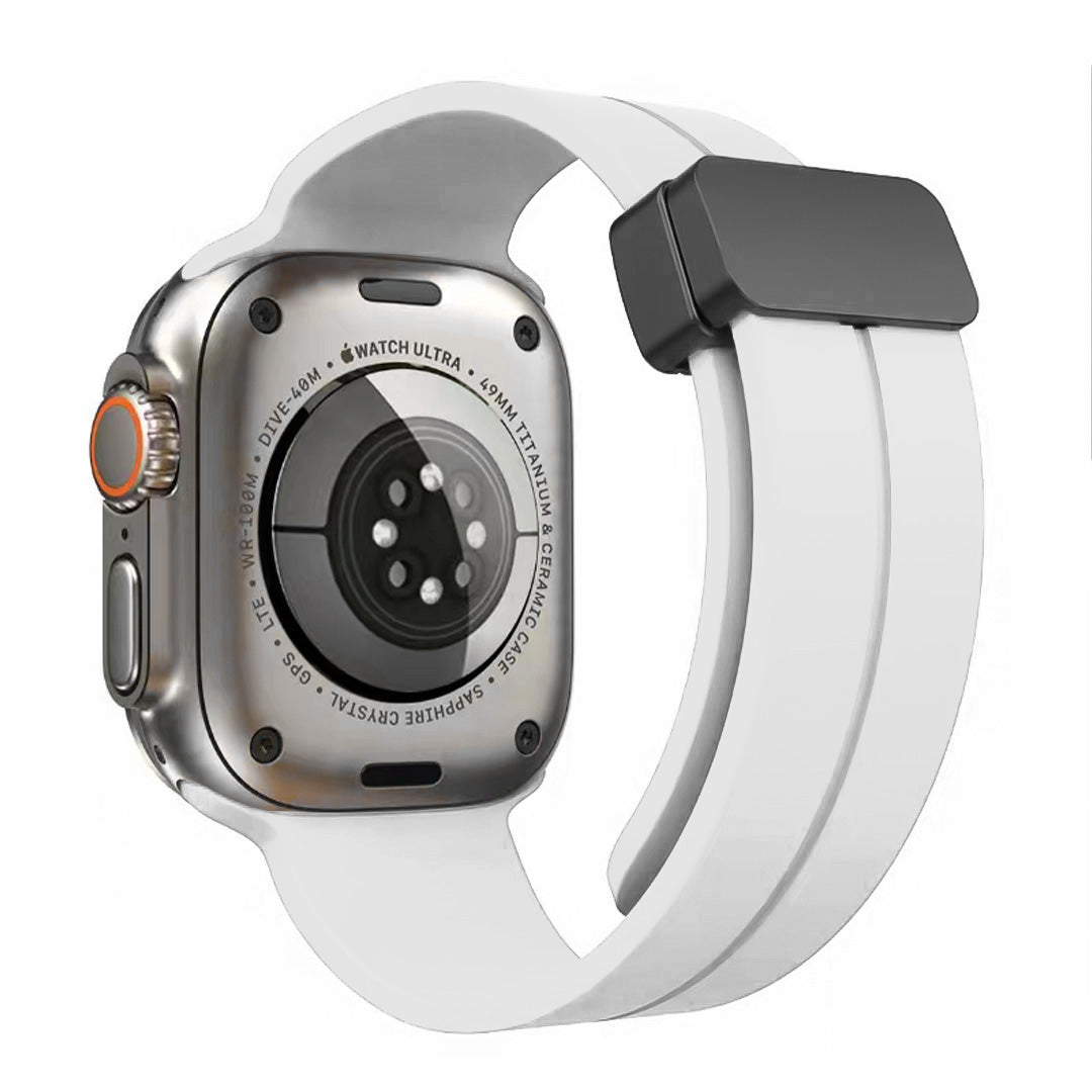 Watch Band for Apple Watch 42/44/45/46mm & Ultra 49mm, Series 4-10 & SE Premium Silicone Magnetic Buckle Adjustable Strap Secure Fit Flexible Soft Replacement