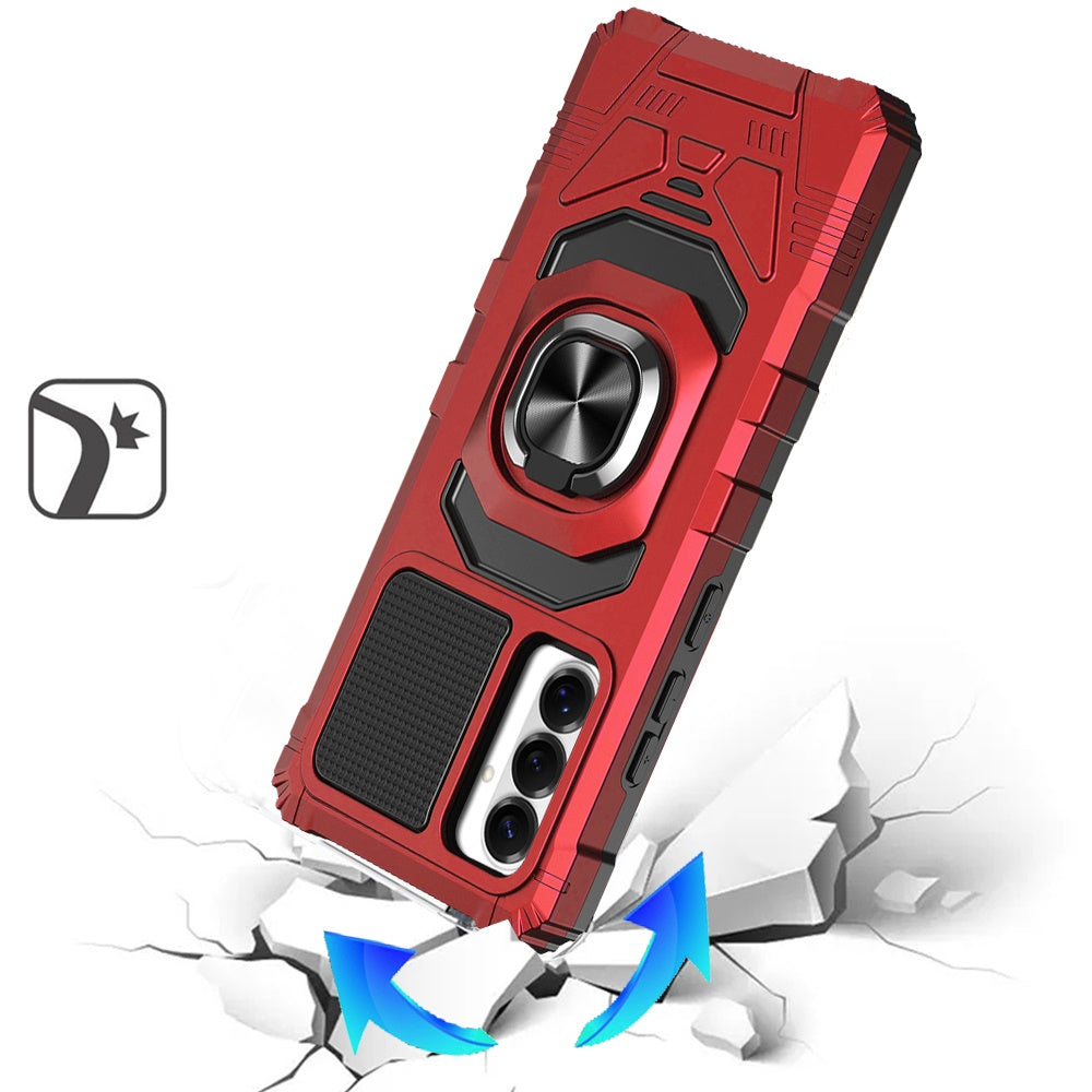 Phone Case for Samsung Galaxy S26 FE /Fan Edition Rugged Hybrid Dual Layer Magnetic Ring Stand Armor Shock Absorbing Heavy Duty TPU Reinforced Bumper Cover