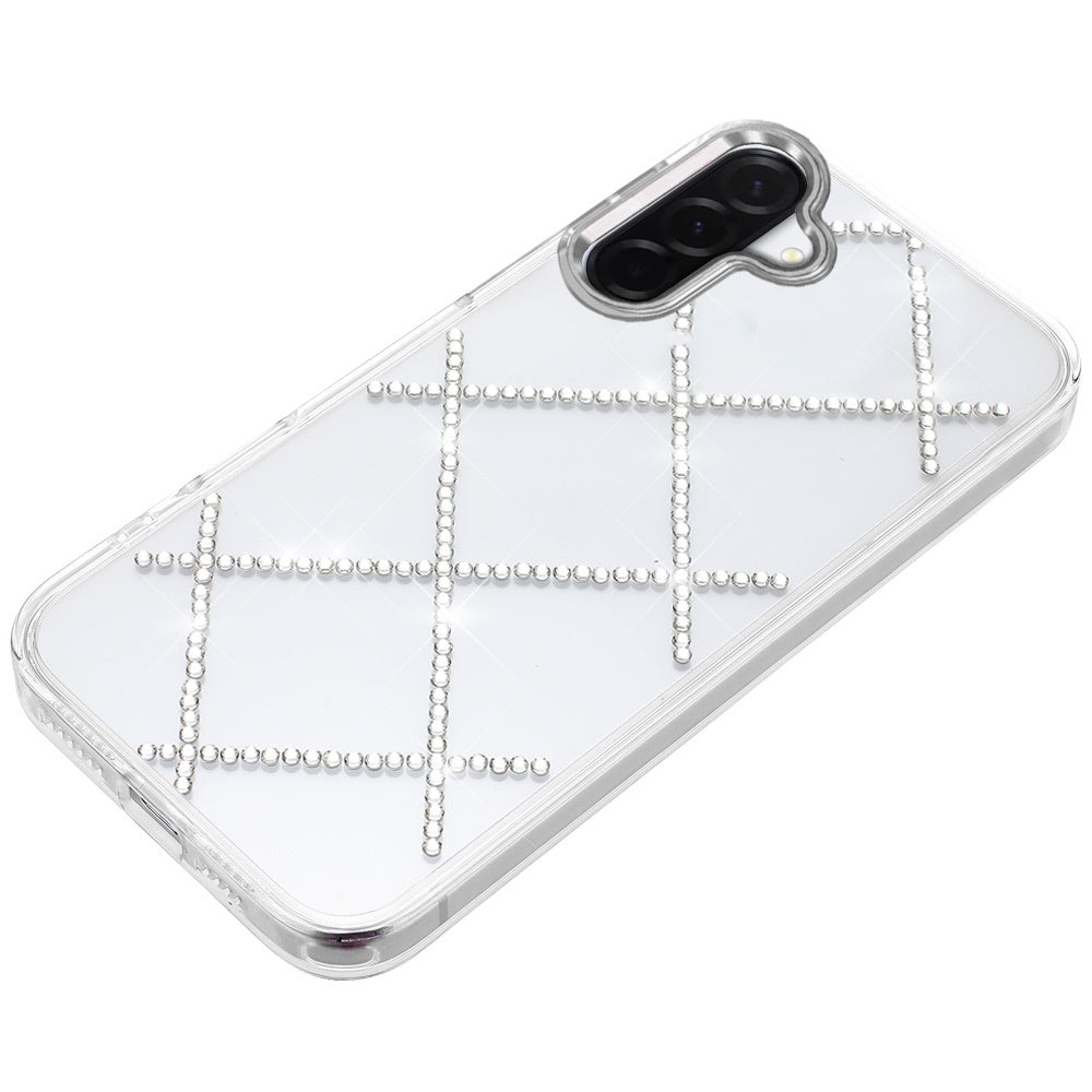 For Samsung Galaxy A37 Gem Glitter Diamond Bling Clear Hybrid TPU Cover, Colorful Shockproof Protective Back, Slim Fit for Women Girls Case Cover