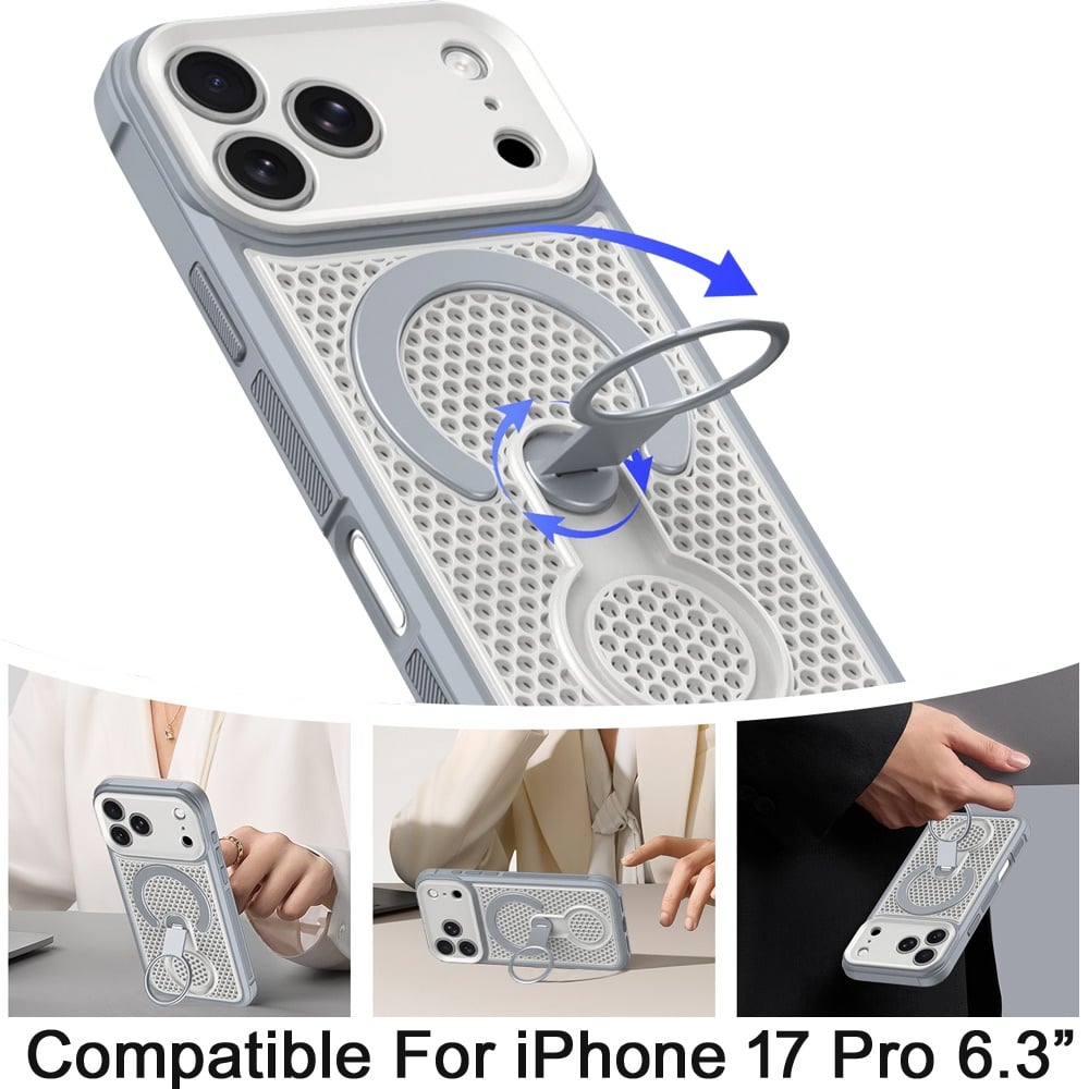 Phone Case for Apple iPhone 17 Pro (6.3") Magnetic Honeycomb Hybrid Rugged Armor Kickstand Dual Layer Shock Absorbing Hard PC Soft TPU Cover