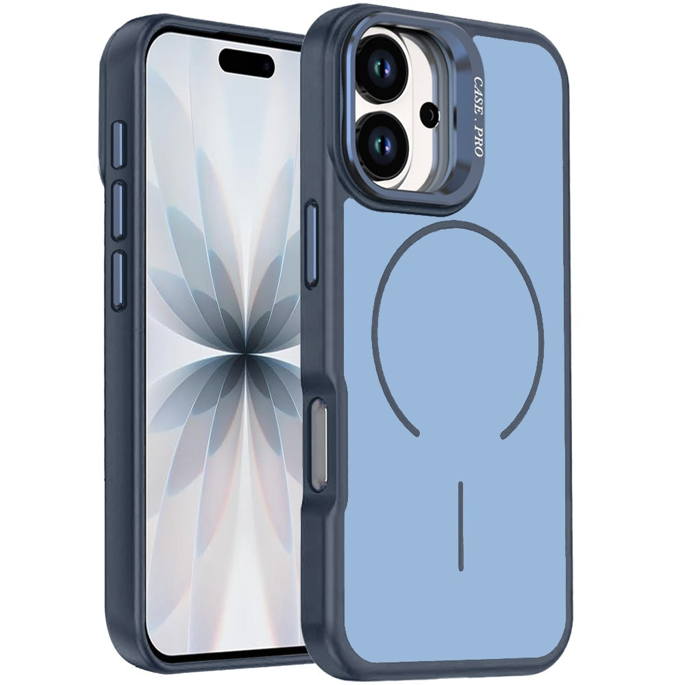 For Apple iPhone 17 (6.3") Magnetic Matte Metal Camera Stand Hybrid Drop Protection Durable Shockproof Slim Fit Design Case Cover Cosmic Orange