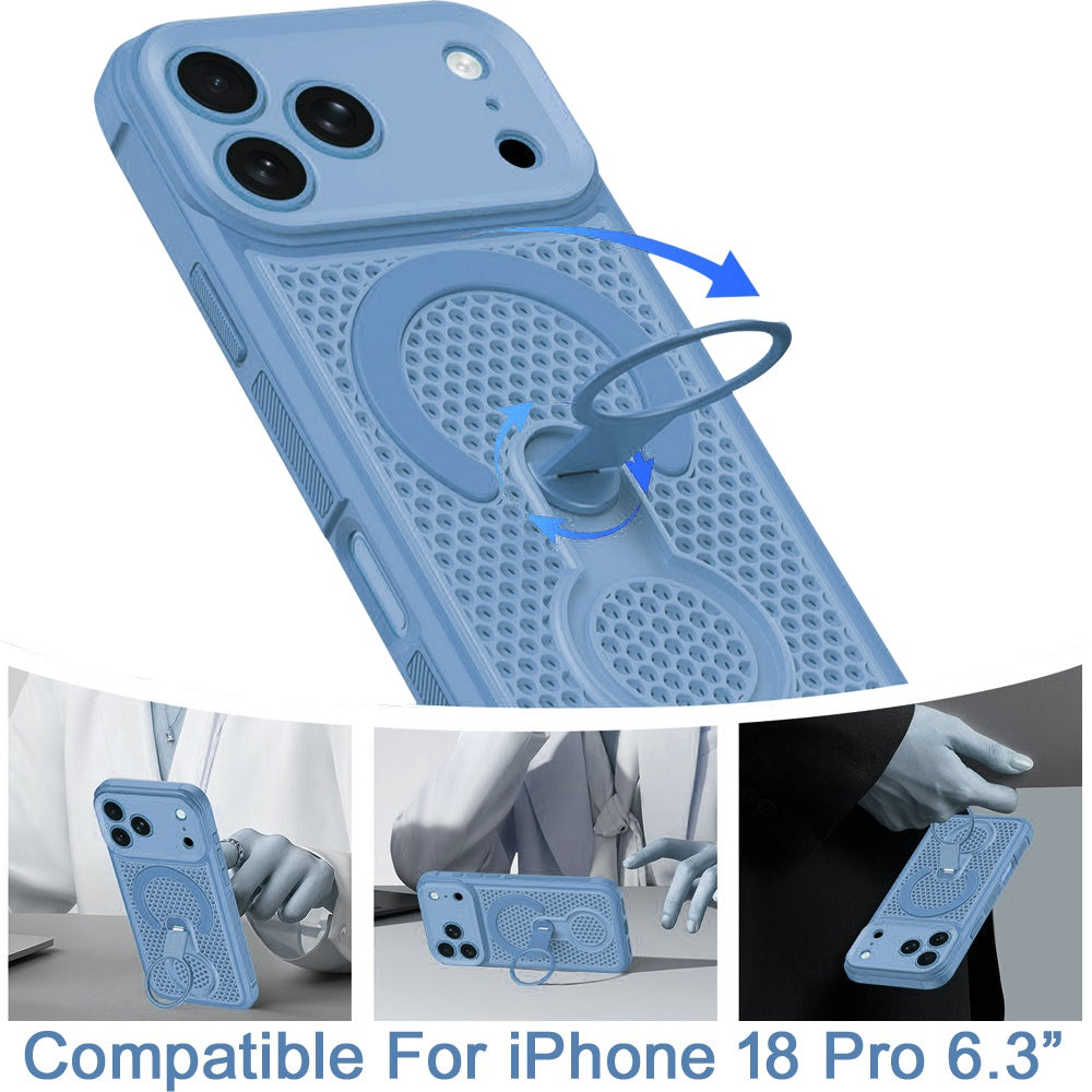 Phone Case for Apple iPhone 18 Pro/ 17 Pro Magnetic Honeycomb Hybrid Rugged Armor Ring Kickstand Dual Layer Shock Absorbing Hard PC Soft TPU Cover