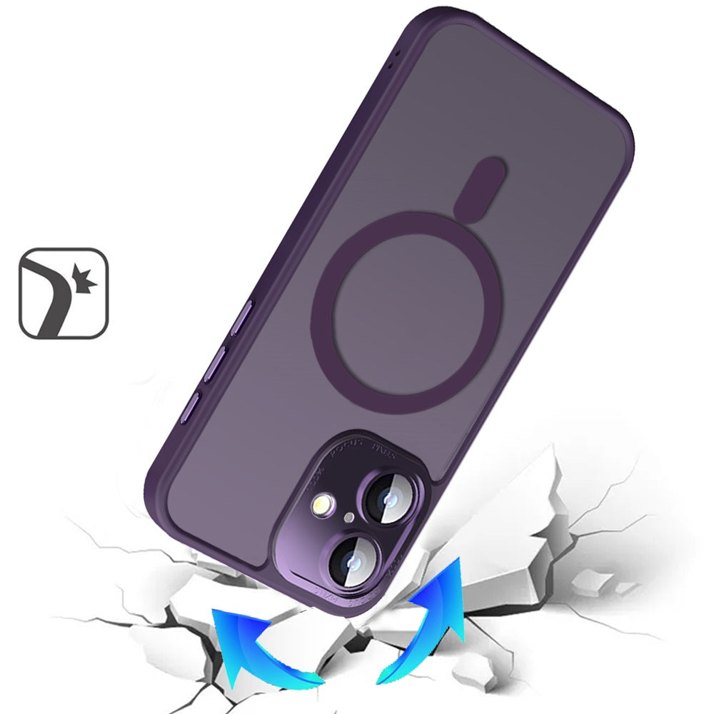 For Apple iPhone 17 (6.3") Complete Protection HQ Matte Translucent Hybrid Shockproof w/ Camera Protector Compatible with MagSafe Case Cover Blue