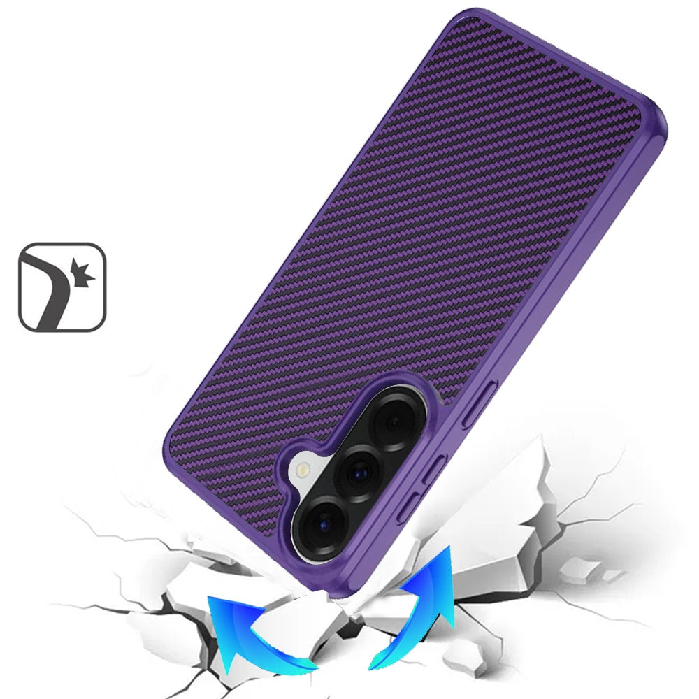 Phone Case for Samsung Galaxy A57 Magnetic Carbon Fiber Hybrid 2.0mm Rugged Compatible with MagSafe Shockproof Durable Protective Grip Cover