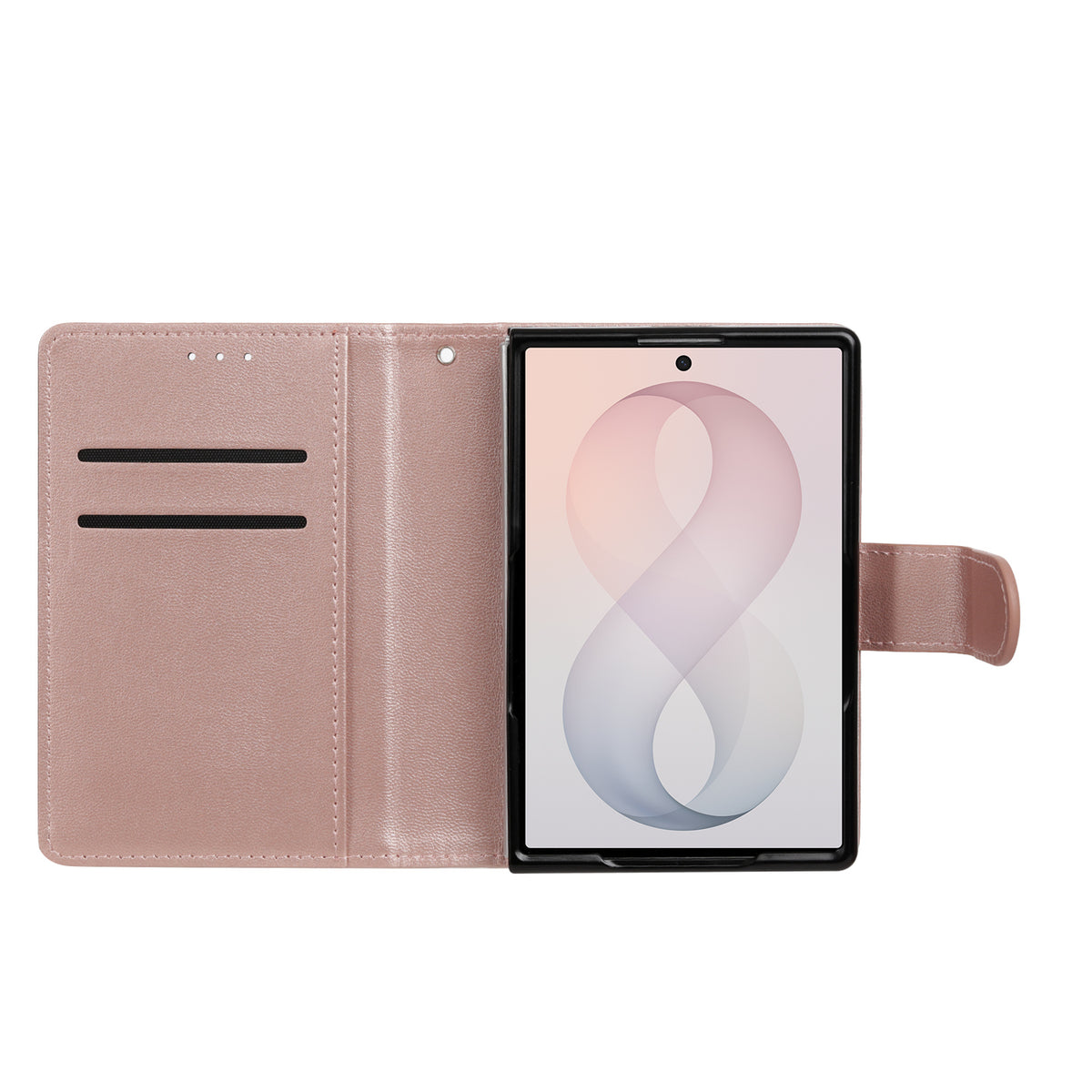 Phone Case for Samsung Galaxy Z Fold 8 Leather Wallet Folio Credit Card Holder with Magnetic Closure Wrist Strap Classic Flip Design Storage Slots Cover