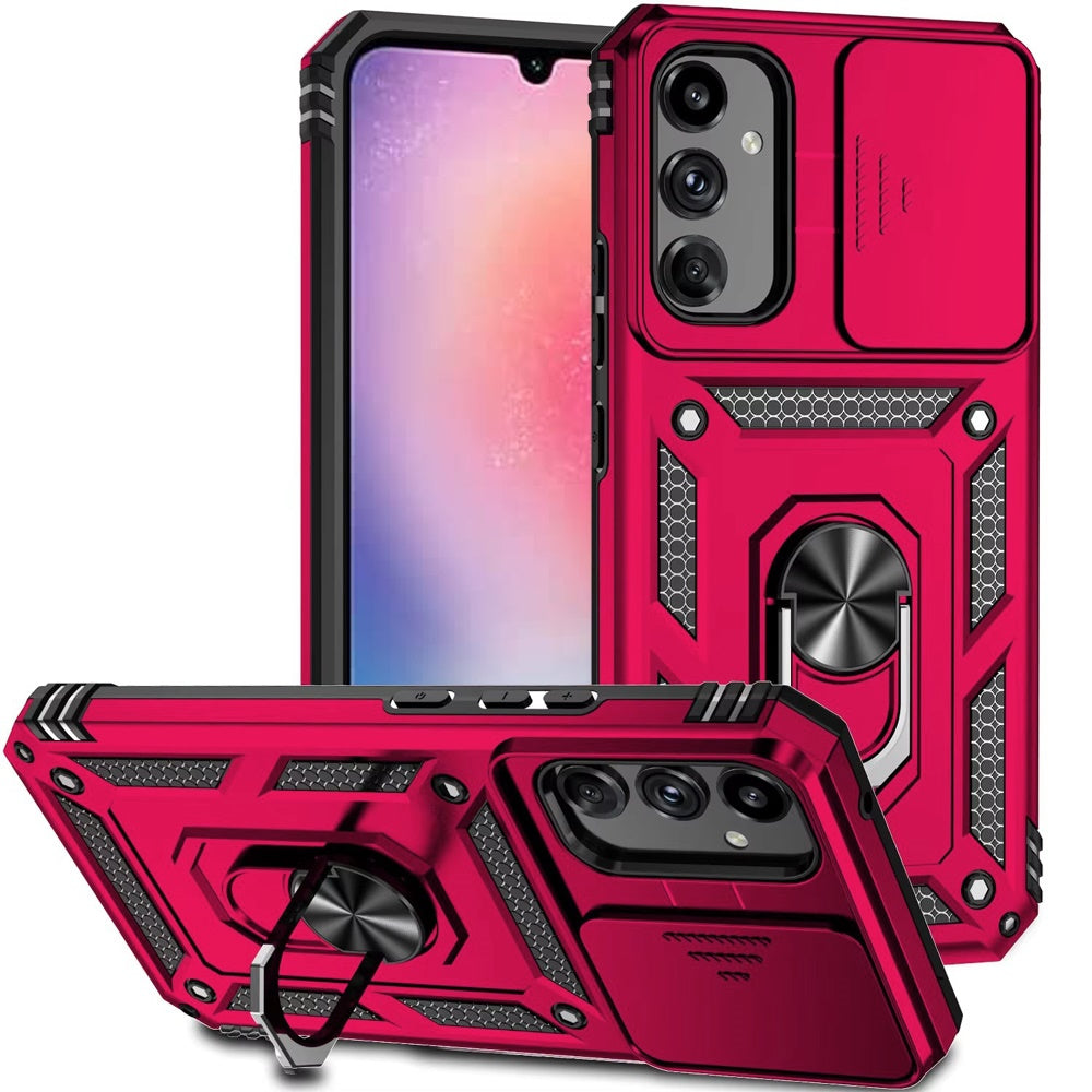 For Samsung Galaxy A26 Hybrid Ring Shockproof with 360° Rotate Ring Kickstand, Camera Lens Protection, Soft Edge Bumper Case Cover