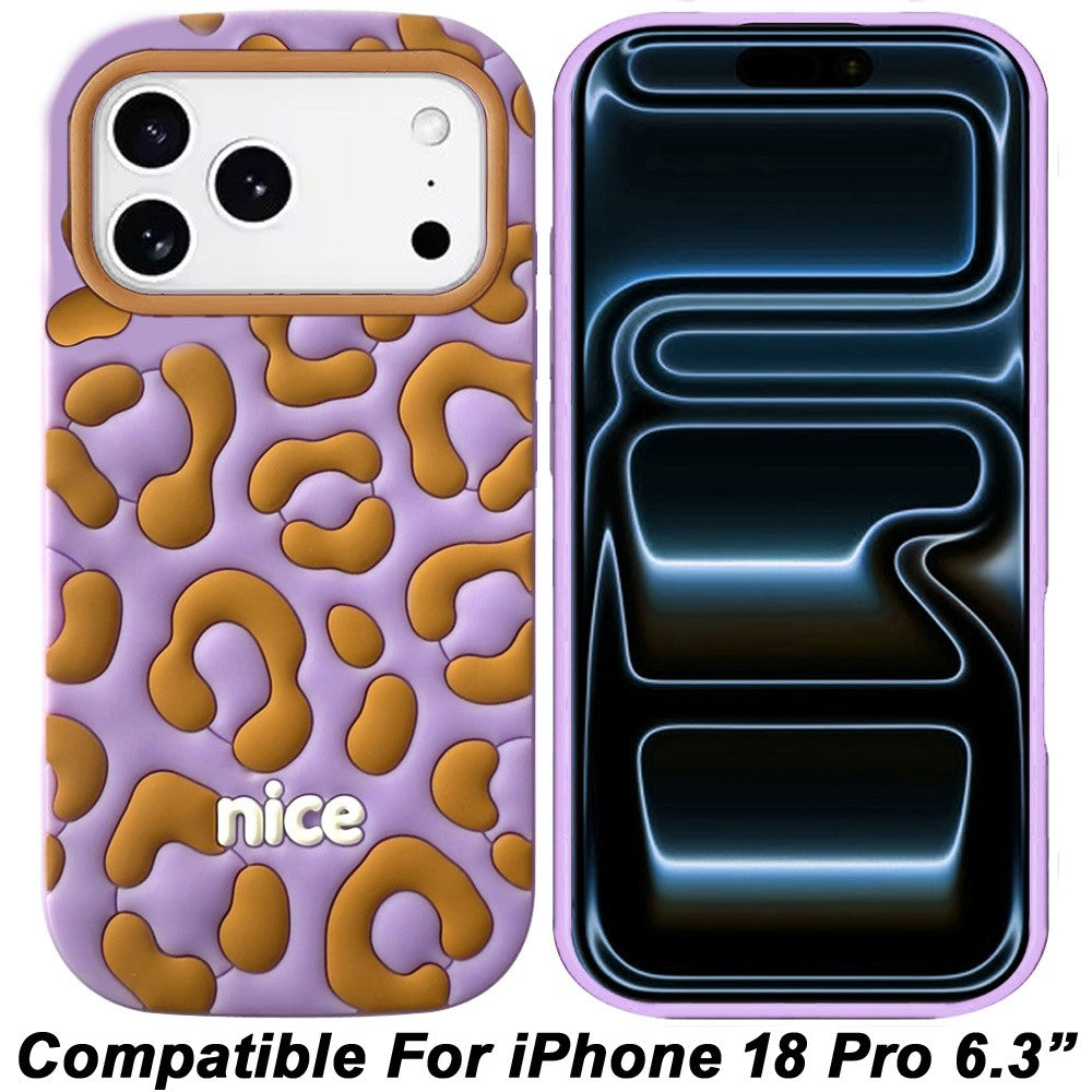Phone Case for Apple iPhone 18 Pro Fashionable Silicone Textured Decorative Design Pattern Protective Rubber TPU Hybrid Protection Cover
