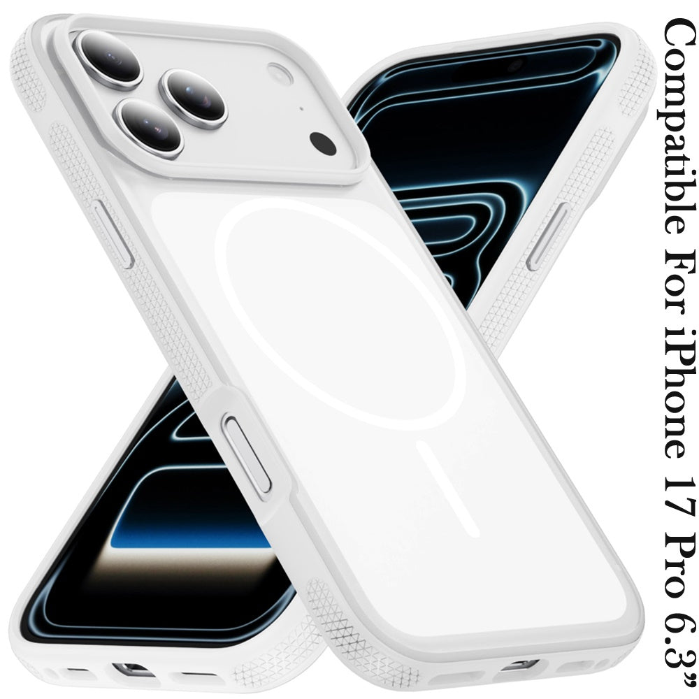 For Apple iPhone 17 Pro (6.3") Super Magnetic Premium Edged Core Matte Thick Hybrid Drop Protection Shockproof Design Case Cover Cosmic Orange