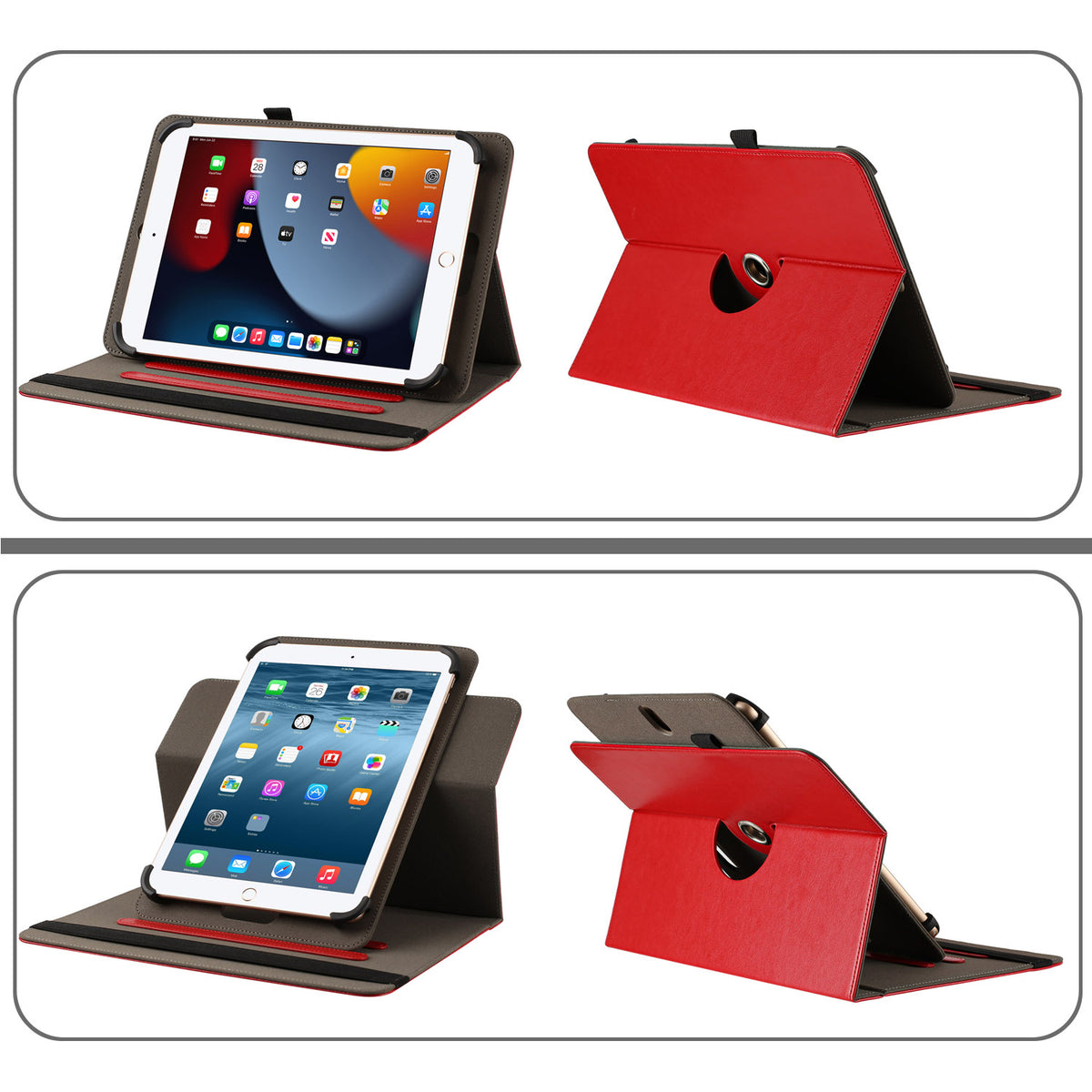 Universal PU Leather Folio Magnetic Closure Multi-Angle Stand Slim Fit Full Body Precise Cutouts