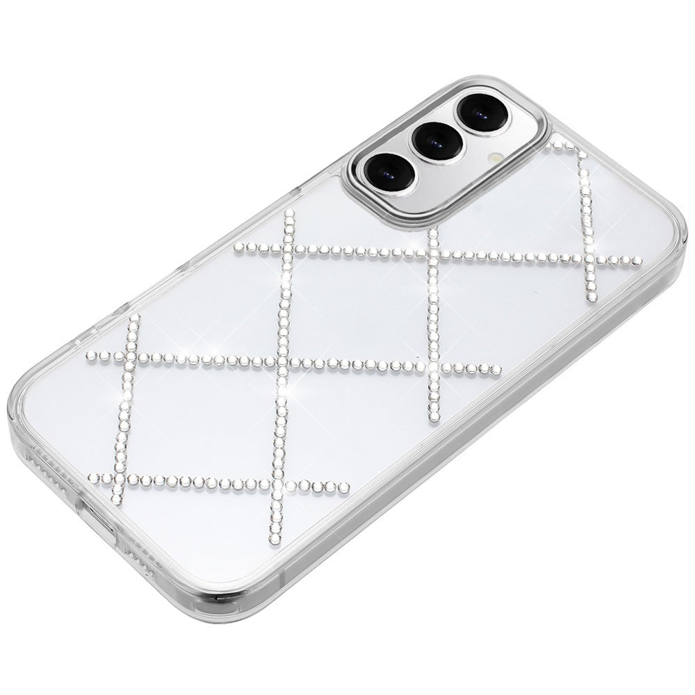 For Samsung Galaxy A16 5G Gem Glitter Diamond Bling Clear Hybrid TPU Cover, Colorful Shockproof Protective Back, Slim Fit for Women Girls Case Cover