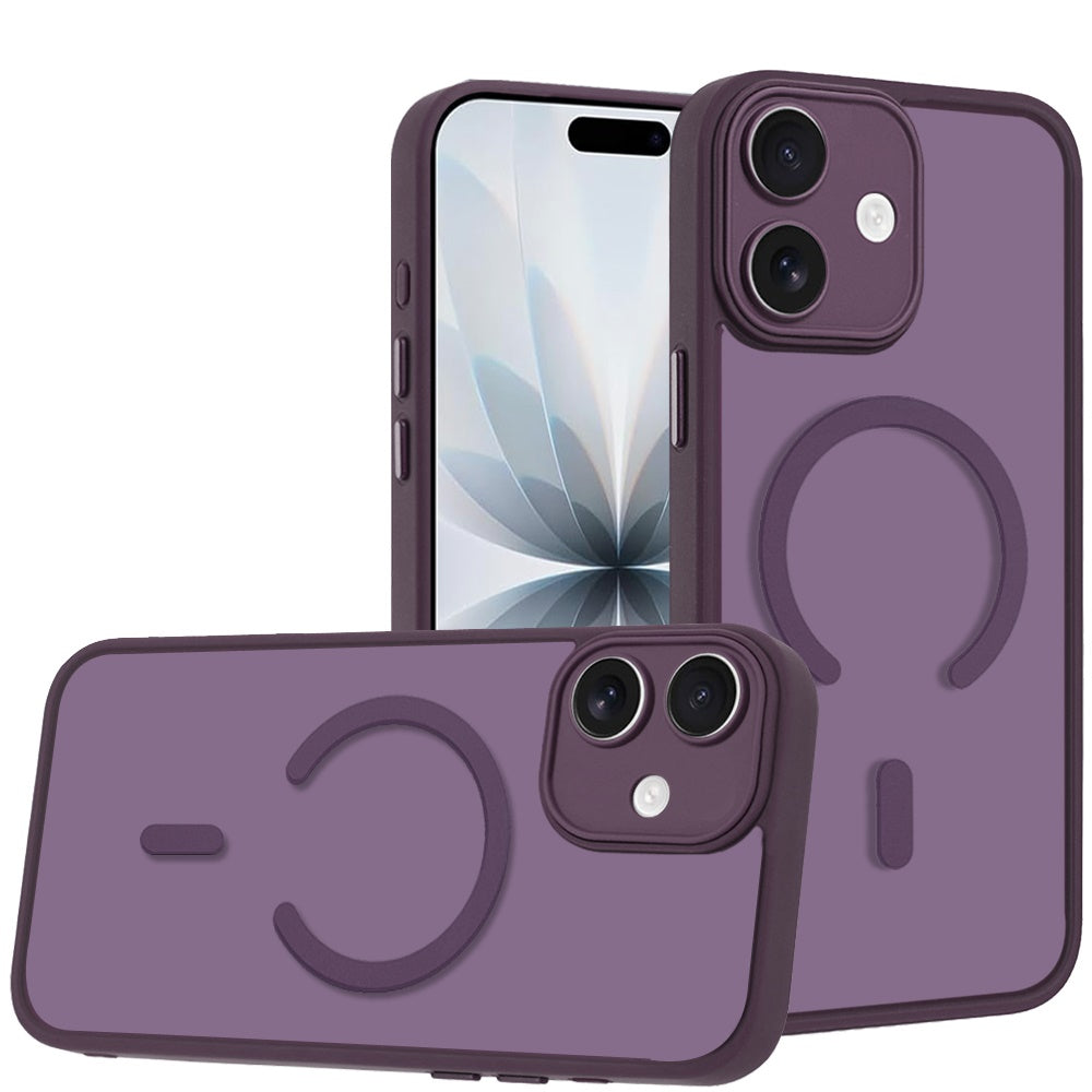 Phone Case for Apple iPhone 17 (6.3") Matte Frosted Magnetic Hybrid Hard PC Soft TPU Camera Protection Slim Shock Absorbing Anti Fingerprint Cover