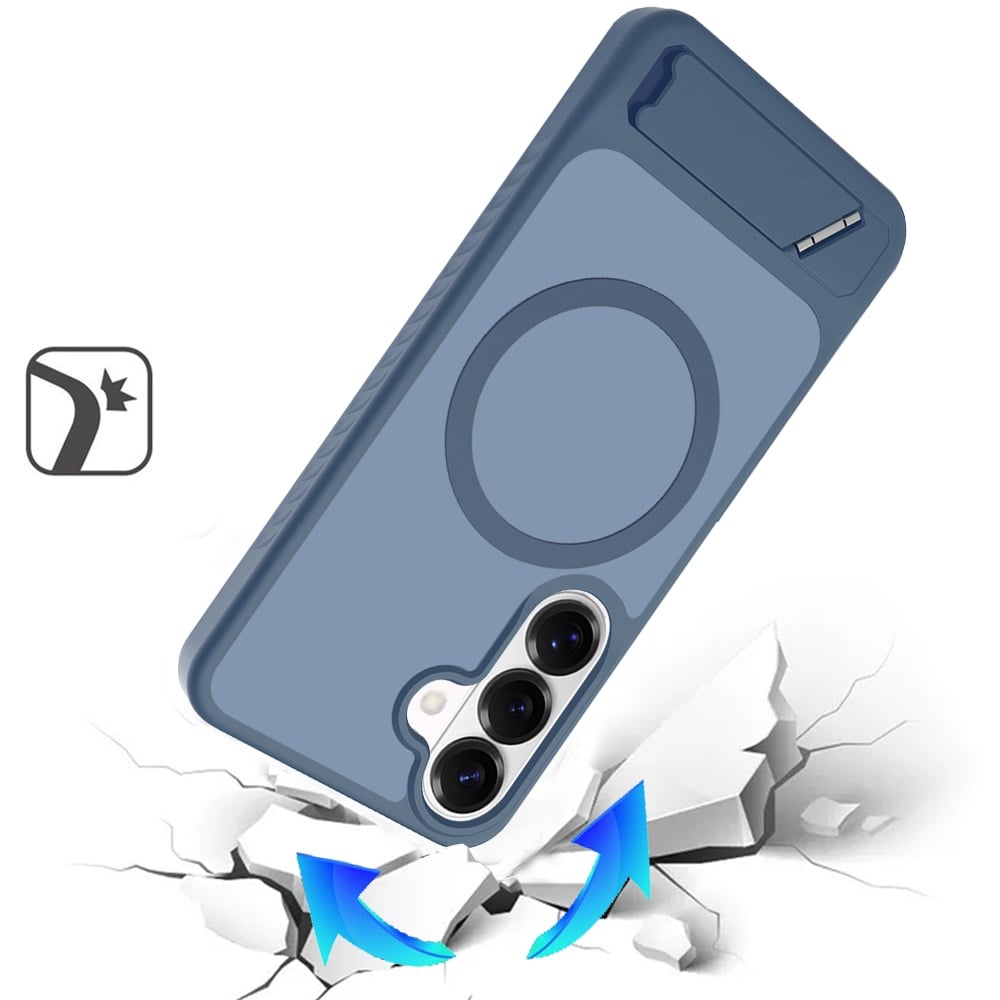 Phone Case for Galaxy S26 Matte Magnetic Metal Kickstand Shockproof Grip Anti Slip Durable Protective Heavy Duty Hybrid Cover