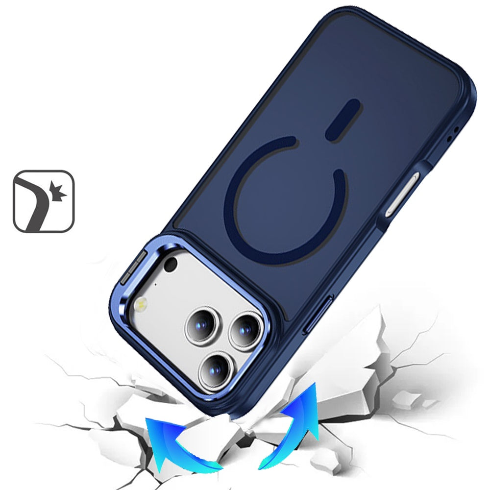 Phone Case for Apple iPhone 18 Pro Max Metallic Magnetic Camera Stand Shockproof Hybrid Grip Camera Lens Protection Kickstand Rugged Durable Armor Cover