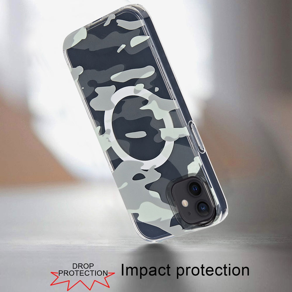 For Apple iPhone 15 Pro Max Double Layer IMD Magnetic Hybrid Shockproof Protection Anti Scratch Durable Design Secure Grip Slim Profile Compatible Design Case Cover Smoke Holographic