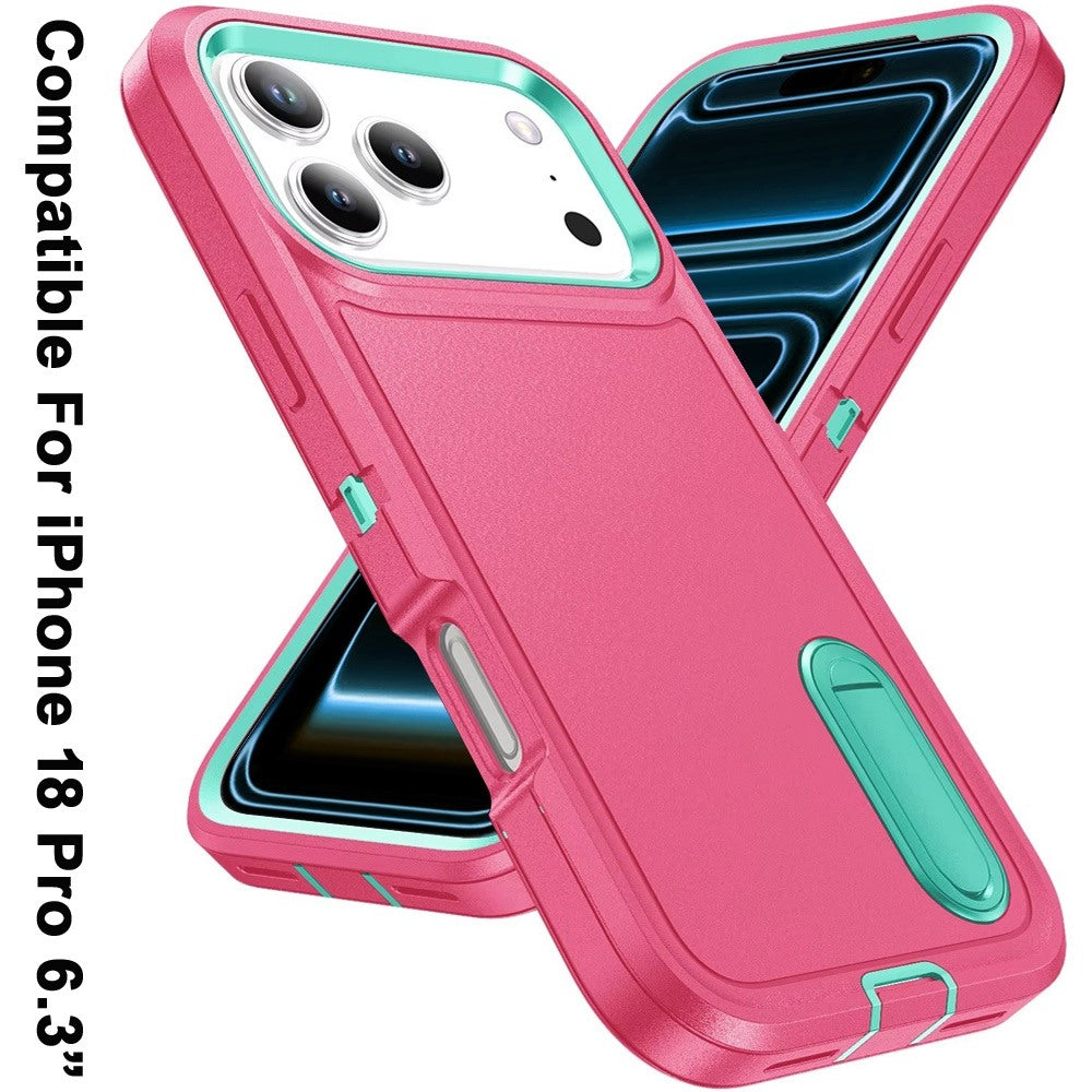 Phone Case for Apple iPhone 18 Pro 3in1 Tough Rugged Kickstand Shockproof Armor Grip Heavy Duty Drop Resistant Protective Hybrid Cover