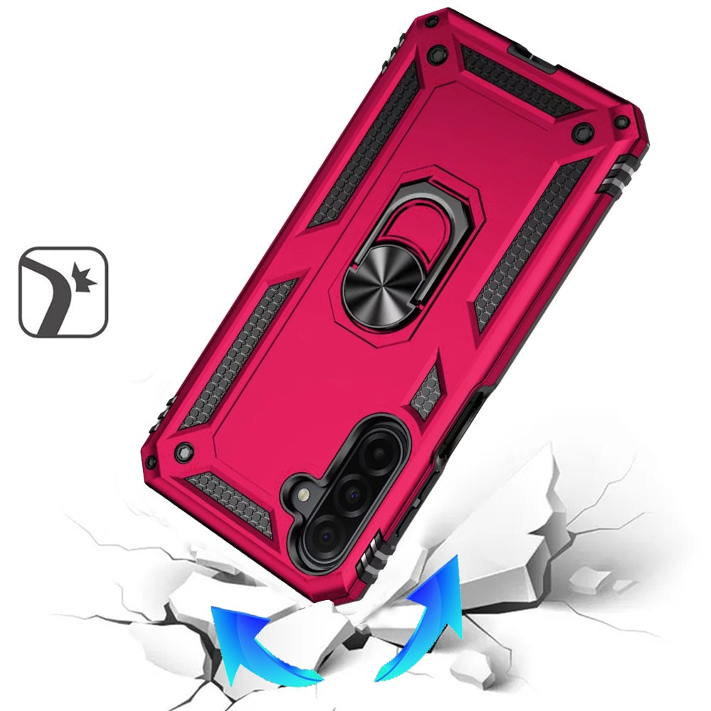 For Samsung Galaxy S25 Fan Edition /Galaxy S25 FE Hybrid Shockproof Durable 360 Degree Rotatable Ring Stand Holder Kickstand Fit Magnetic Car Mount Case Cover