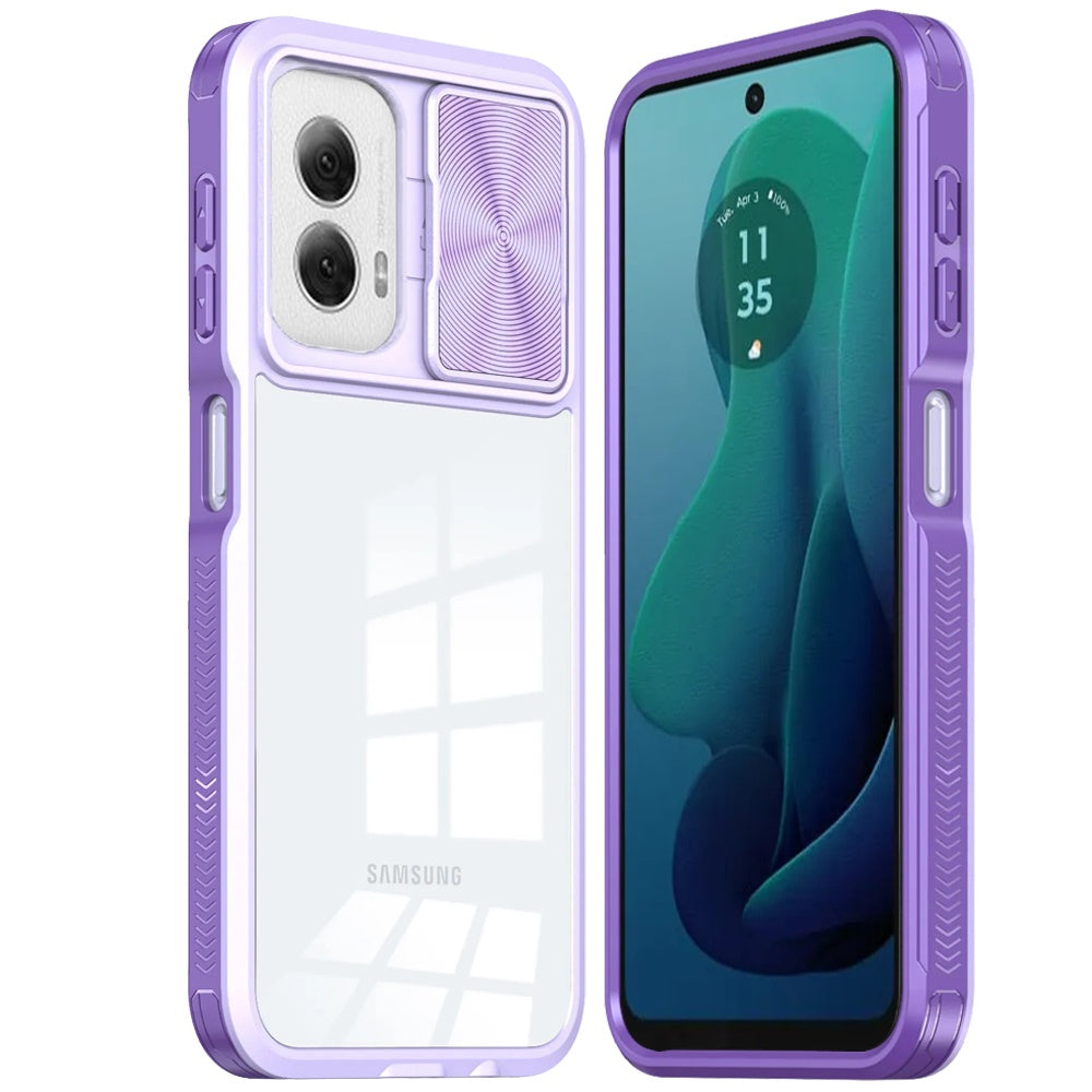 Standard for Motorola Moto G Stylus 5G 2024 Motorola Moto G Stylus 5G 2024 Hybrid Cases with Sliding Camera Cover Transparent Back Slim Shockproof Bumper TPU Protective Cover