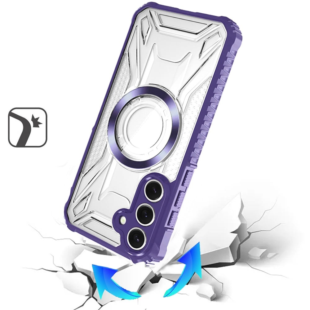 Phone Case for Samsung Galaxy S26 FE /Fan Edition Clear Rugged Hybrid TPU Magnetic Back Reinforced Frame Bumper Shock Absorbing Slim Fit Cover