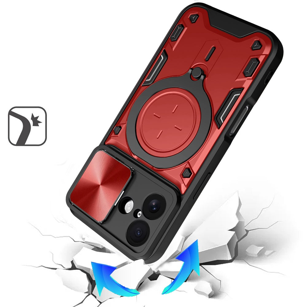 For Apple iPhone 17 Hybrid Magnetic 360° Ring Kickstand, MagSafe Compatible, Durable Full Camera Lens Protection Case Cover