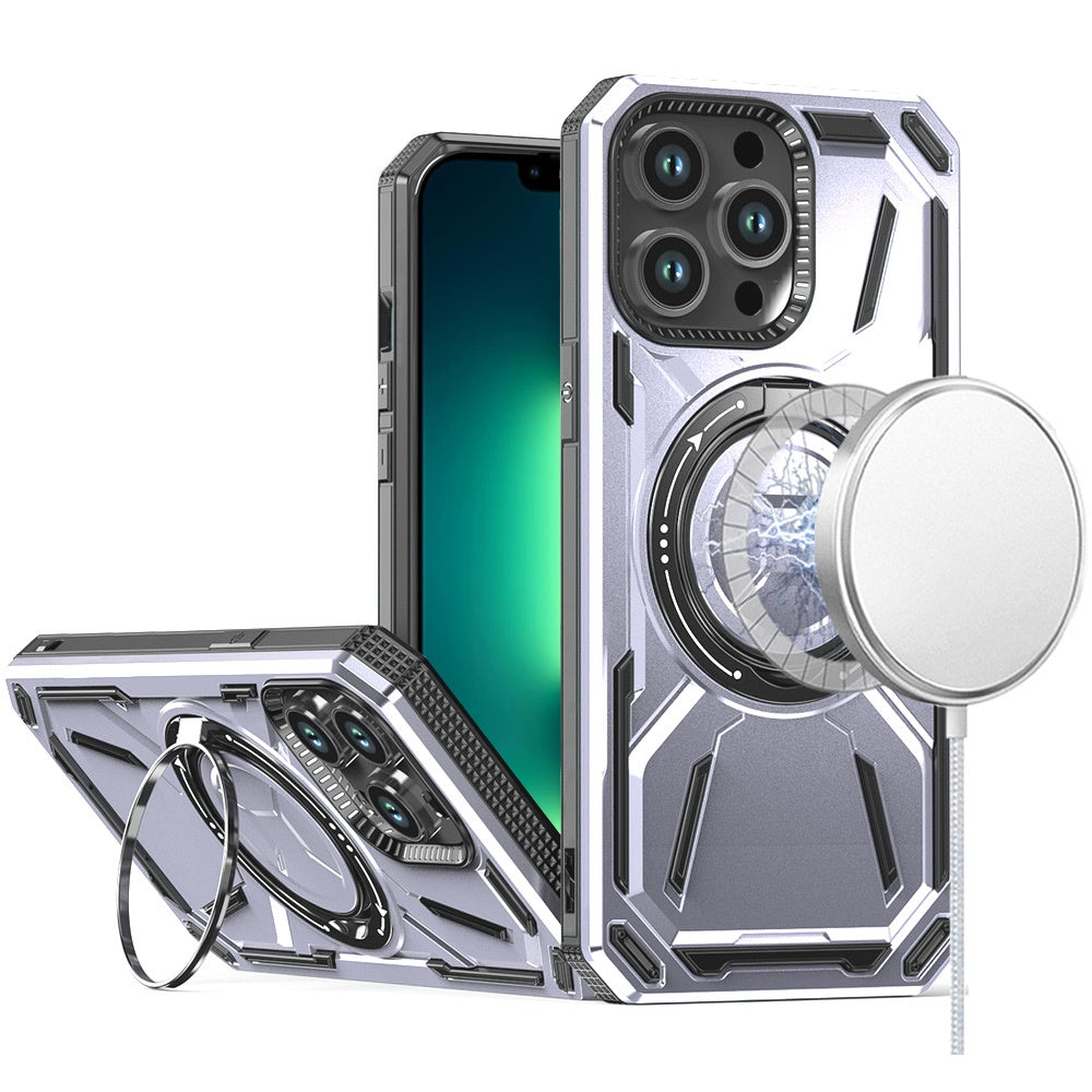 For Apple iPhone 13 Pro Max Hybrid Magnetic Ring and 360° Rotational Kickstand with MagSafe Compatible, Military Grade Drop Protection Case Cover