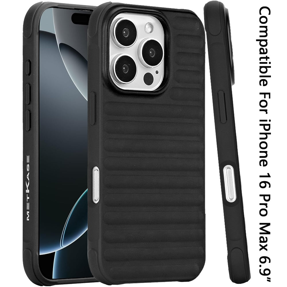 For Apple iPhone 16 Pro (6.3") Pattern Design Magnetic Chrome Hybrid Compatible with Magsafe Dual Layer Shockproof TPU Hard PC Back Case Cover