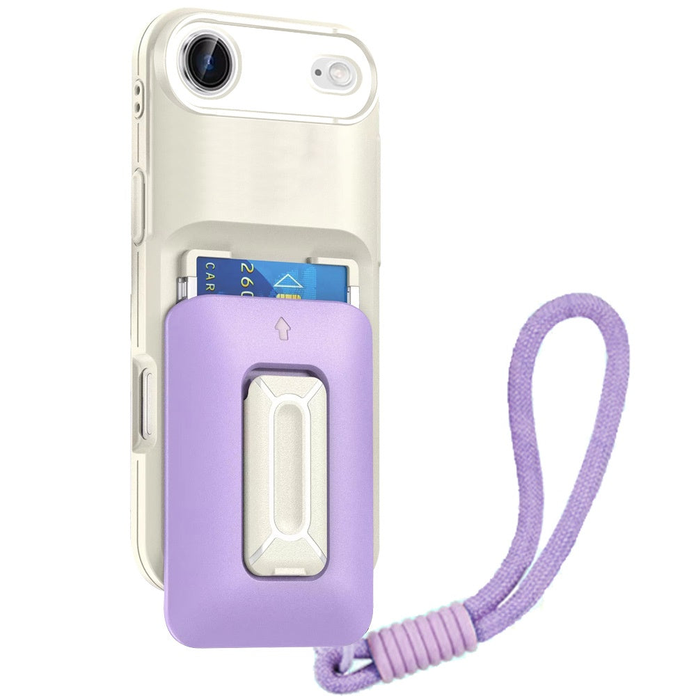 For Apple iPhone 17 AIR Wallet Case with 2- Credit Card Holder, Wrist Strap & Kickstand Hybrid Shockproof TPU Case Cover