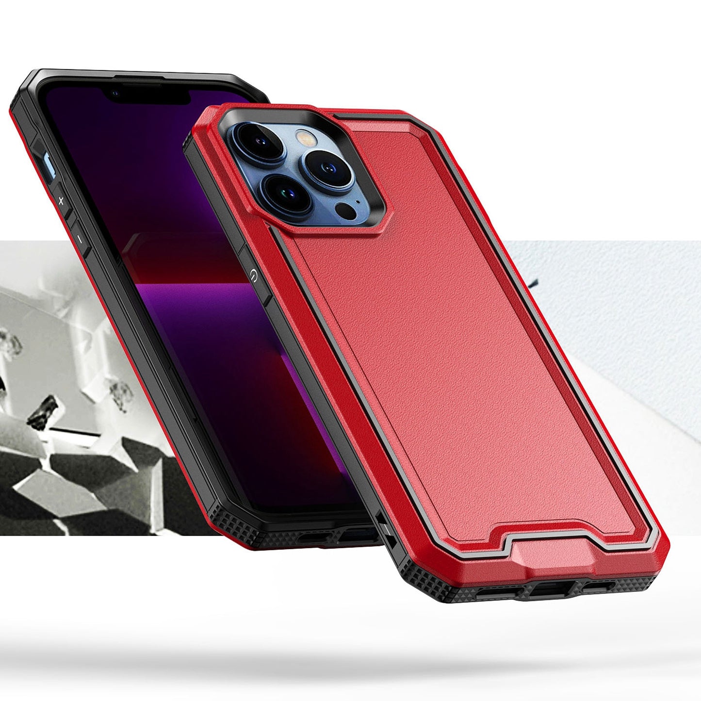 For Apple iPhone 16 Plus (6.7") Modern Fused Hybrid Armor Hard PC TPU Rubber Slim Fit Shockproof Drop Protection Impact Case Cover
