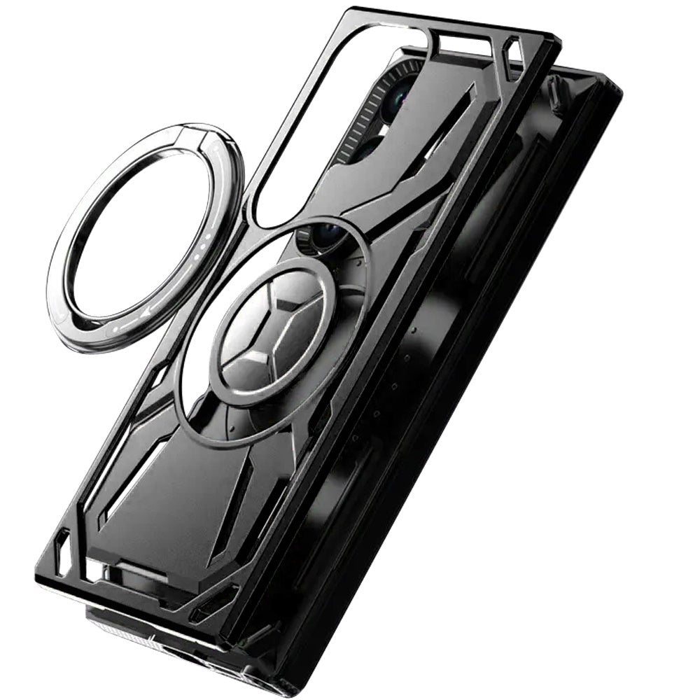For Apple iPhone 15 Pro Hybrid Magnetic Ring and 360° Rotational Kickstand with MagSafe Compatible, Military Grade Drop Protection Case Cover Black