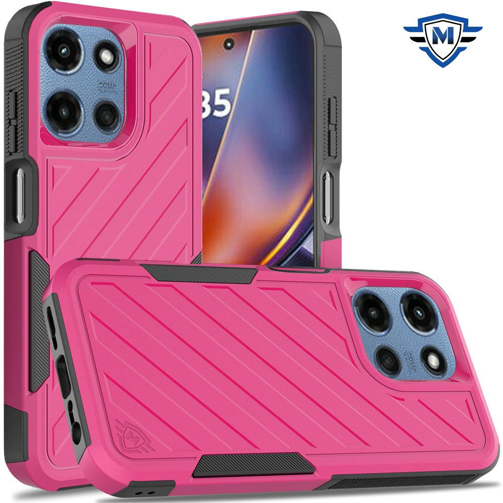 For Motorola Moto G 5G 2025 Premium Hybrid Rugged lined Shockproof Textured 2-in-1 Non-Slip Hard PC & TPU Non Slip Tough Case Cover