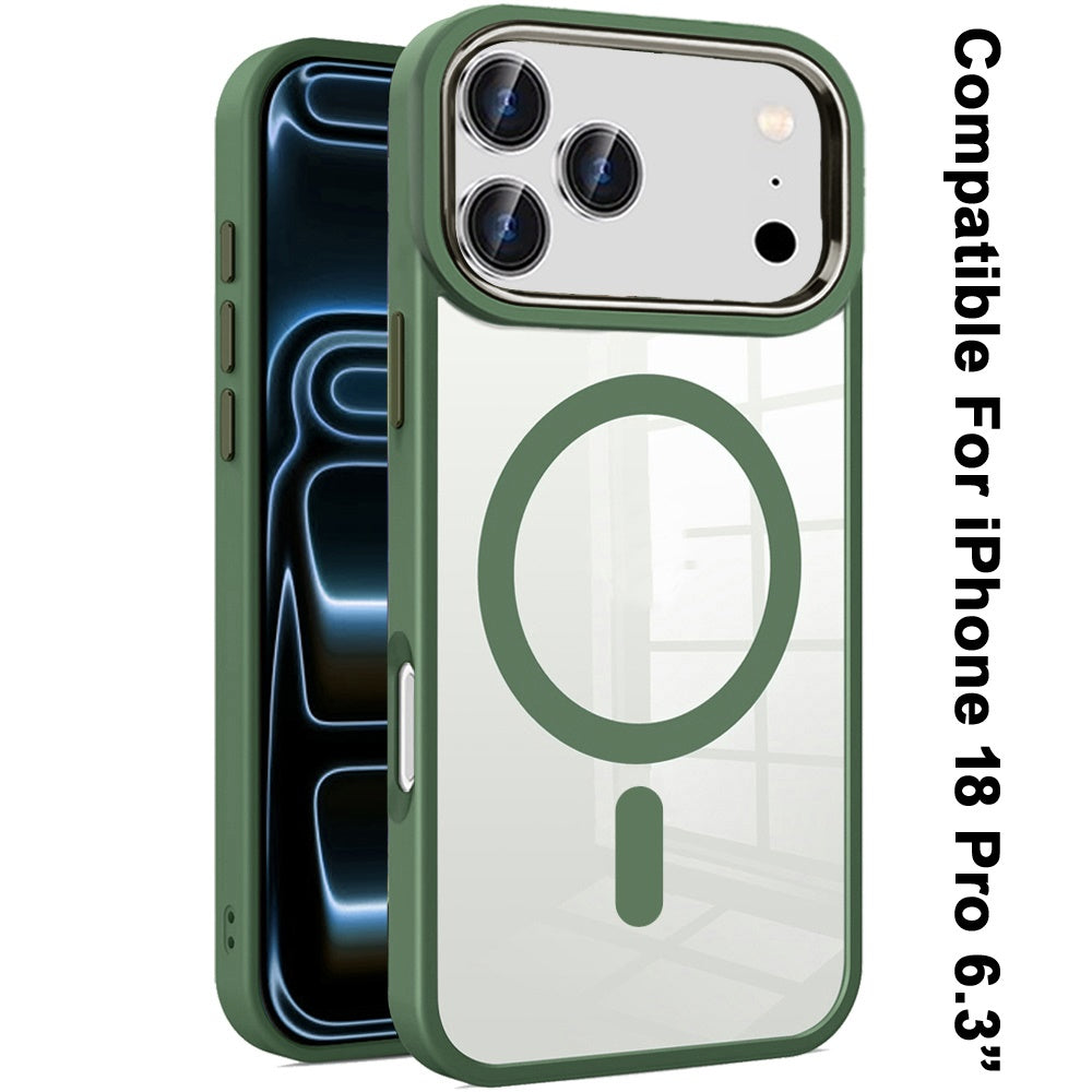 Clear Acrylic Magnetic Circle Shockproof Hybrid Metal Button TPU Drop Protection Rugged Slim Durable Armor